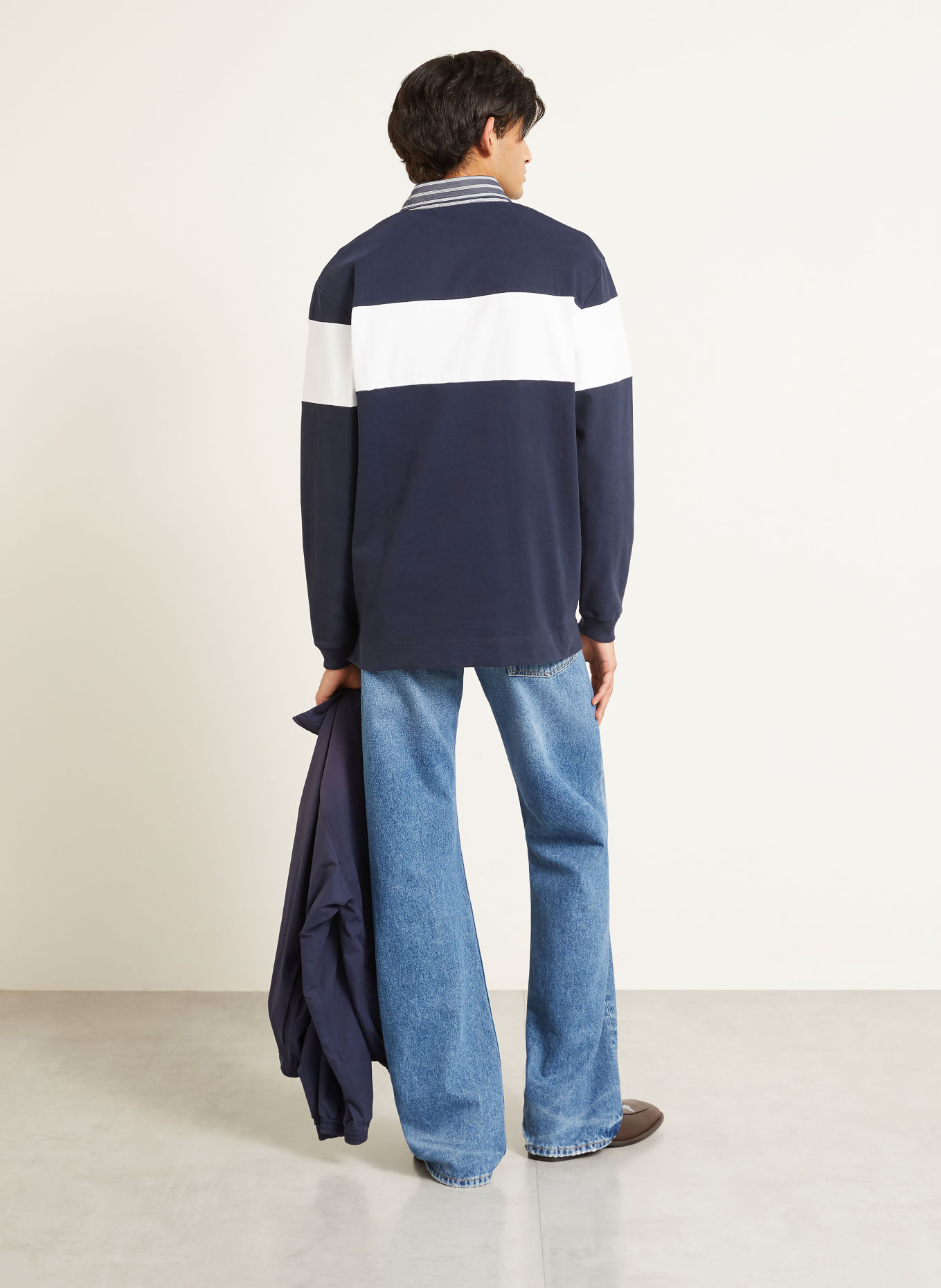 Acne Studios Sweat-Troyer: DUNKELBLAU / BLAUGRAU / WEISS