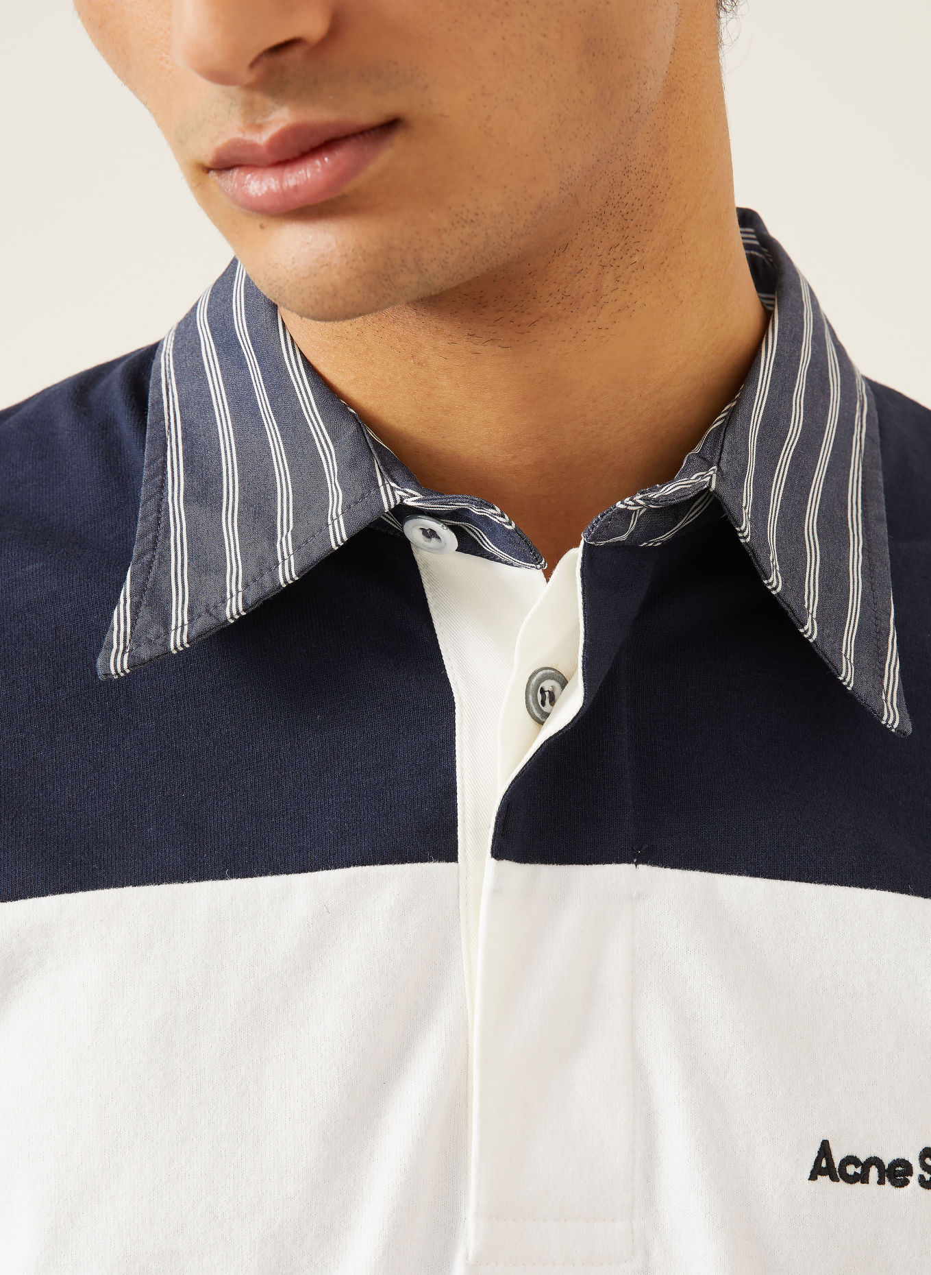 Acne Studios Sweat-Troyer: DUNKELBLAU / BLAUGRAU / WEISS