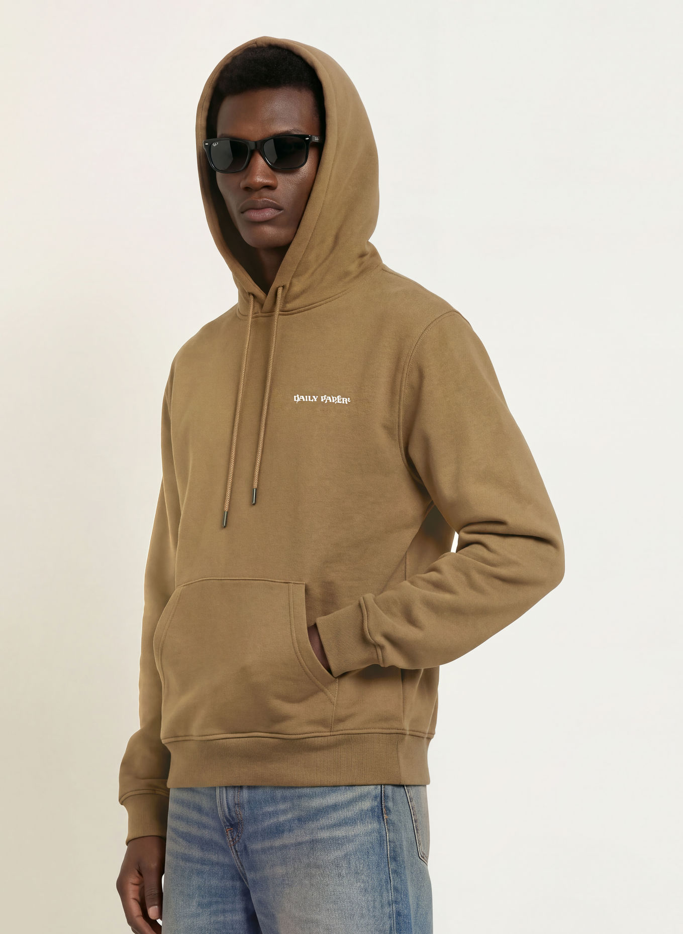 DAILY PAPER Hoodie: KAKI / LICHTBLAUW / WIT