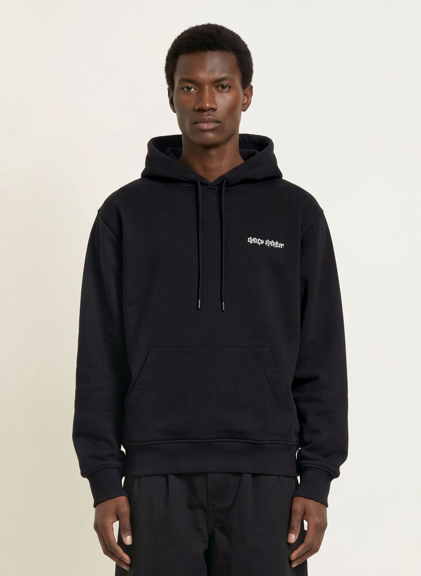 DAILY PAPER Hoodie WISH PLANT SHIELD: ZWART / BLAUW / WIT