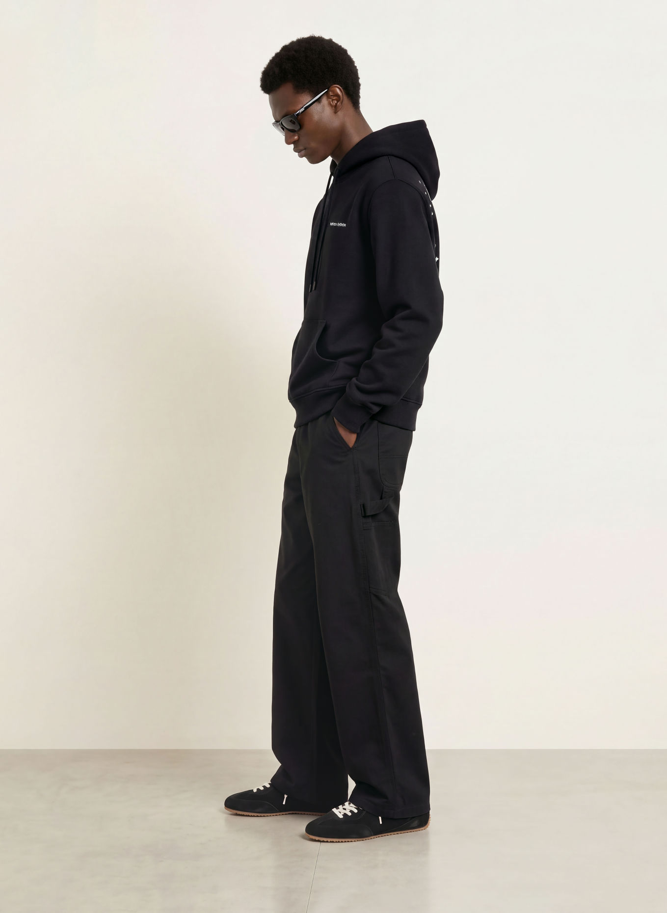 DAILY PAPER Hoodie WISH PLANT SHIELD: ZWART / BLAUW / WIT
