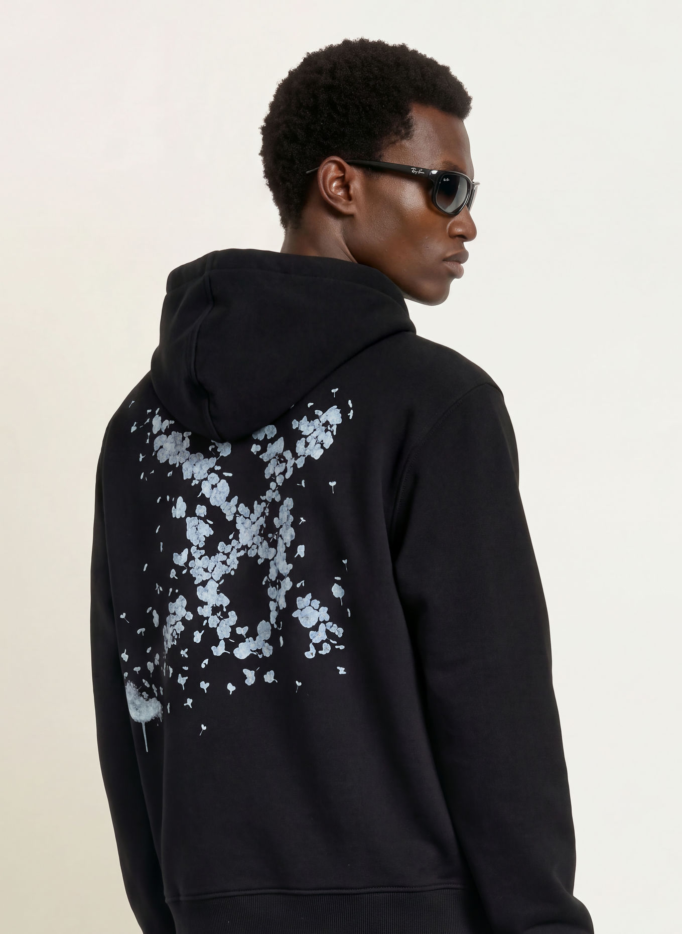 DAILY PAPER Hoodie WISH PLANT SHIELD: ZWART / BLAUW / WIT