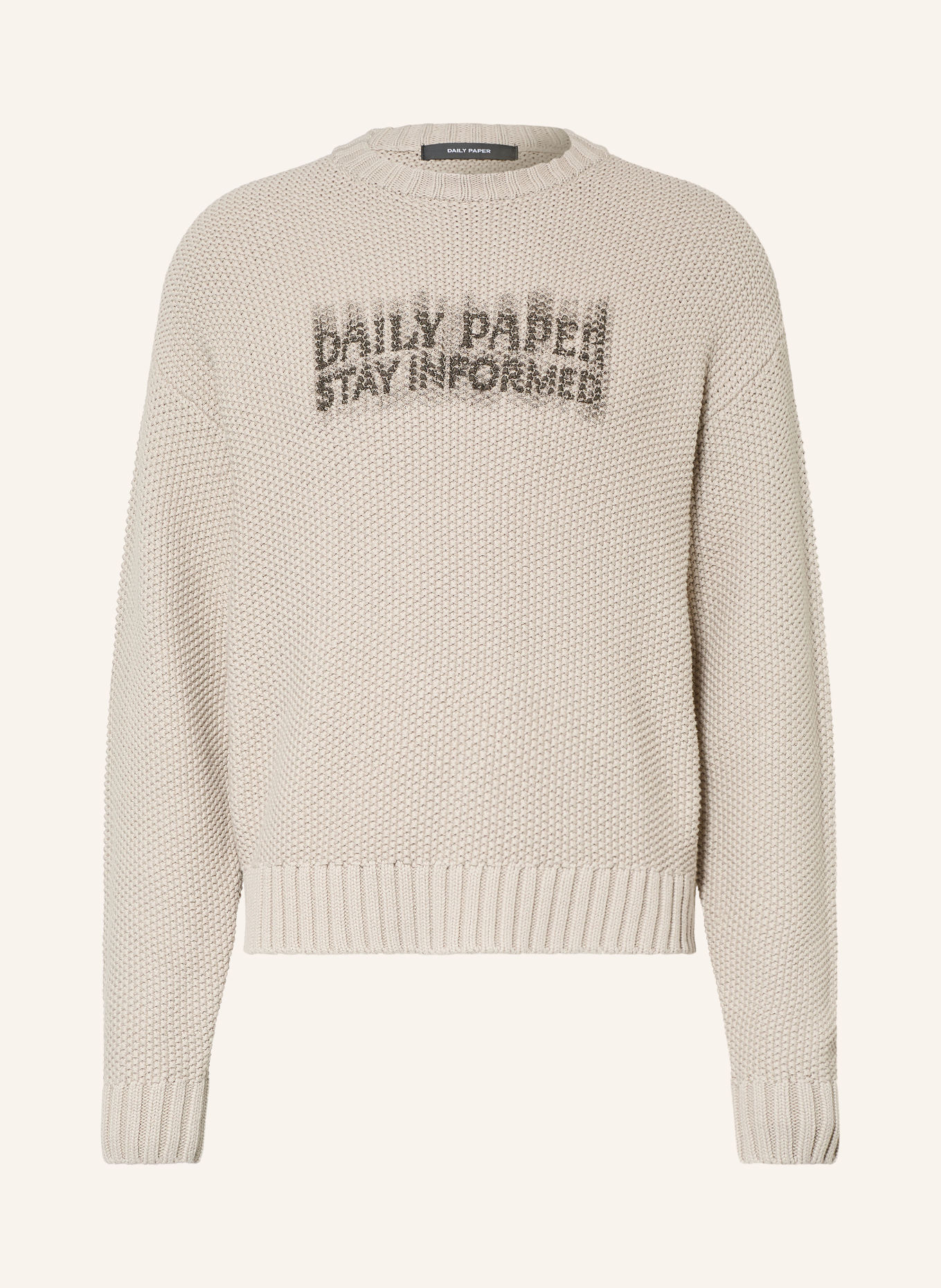 DAILY PAPER Pullover STAY INFORMED: HELLGRAU / DUNKELGRAU