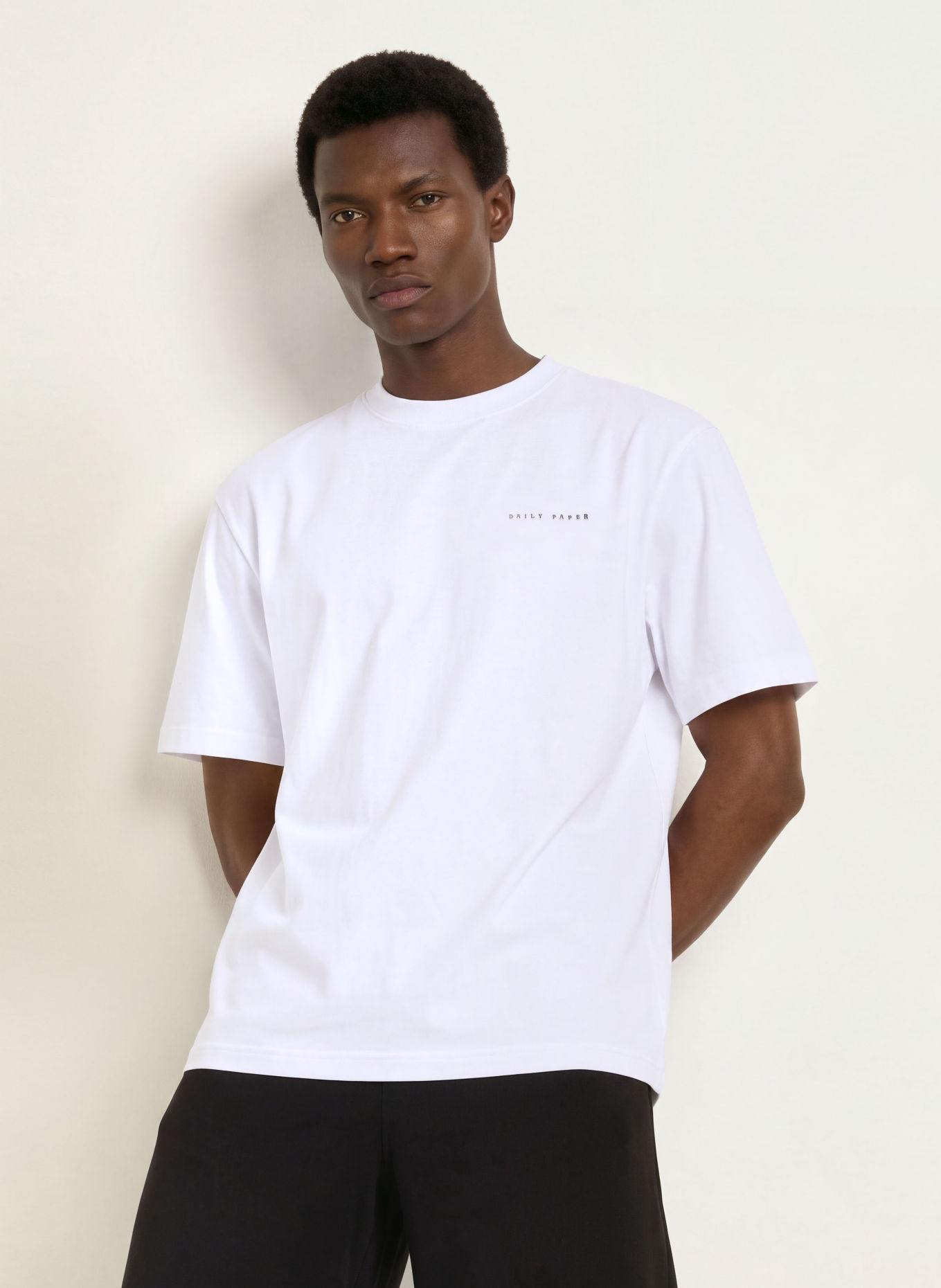 DAILY PAPER T-Shirt ORIGAMI SHIELD: WEISS / GRAU / SCHWARZ