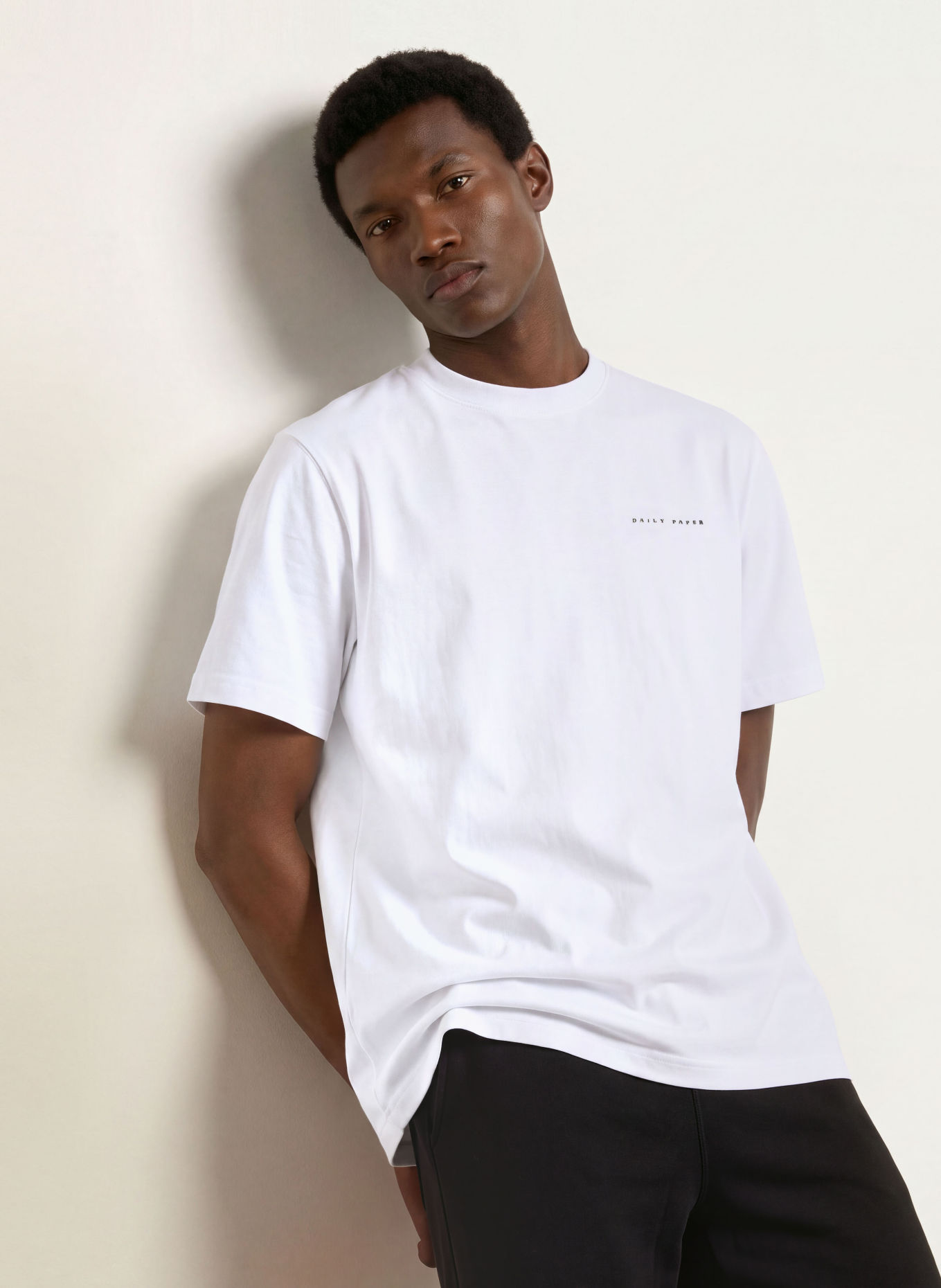 DAILY PAPER T-Shirt ORIGAMI SHIELD: WEISS / GRAU / SCHWARZ