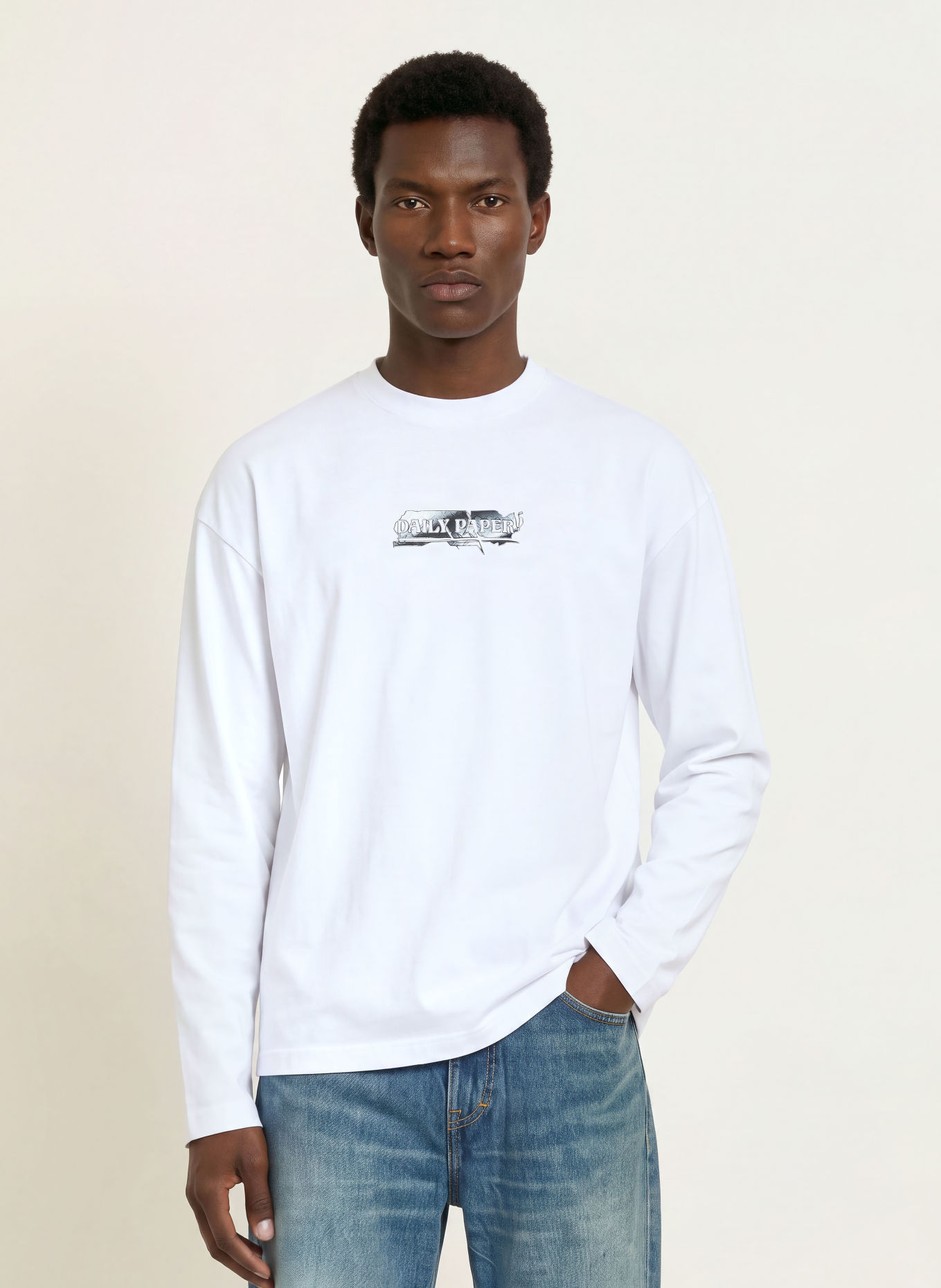 DAILY PAPER Longsleeve: WEISS