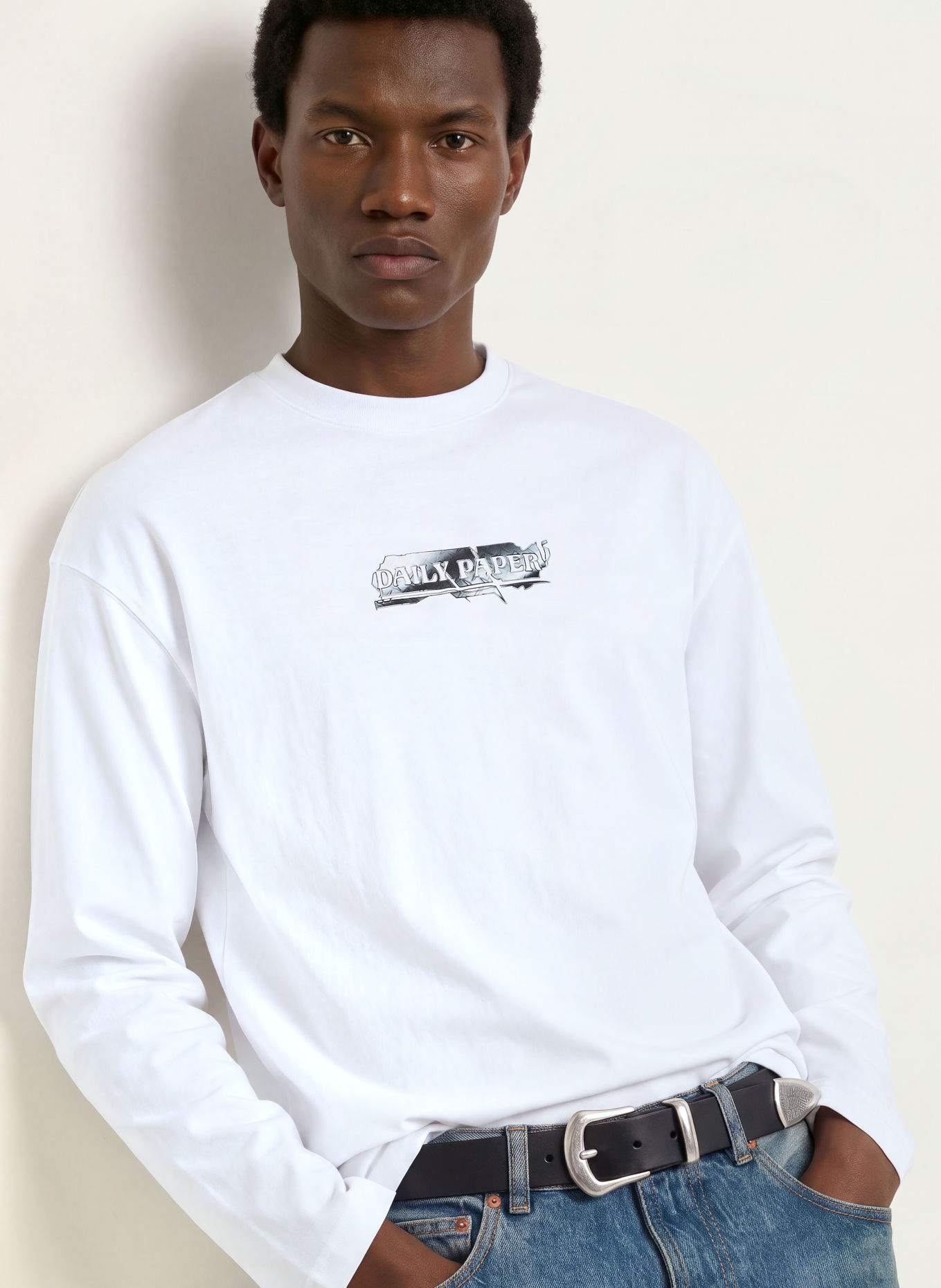 DAILY PAPER Longsleeve: WEISS