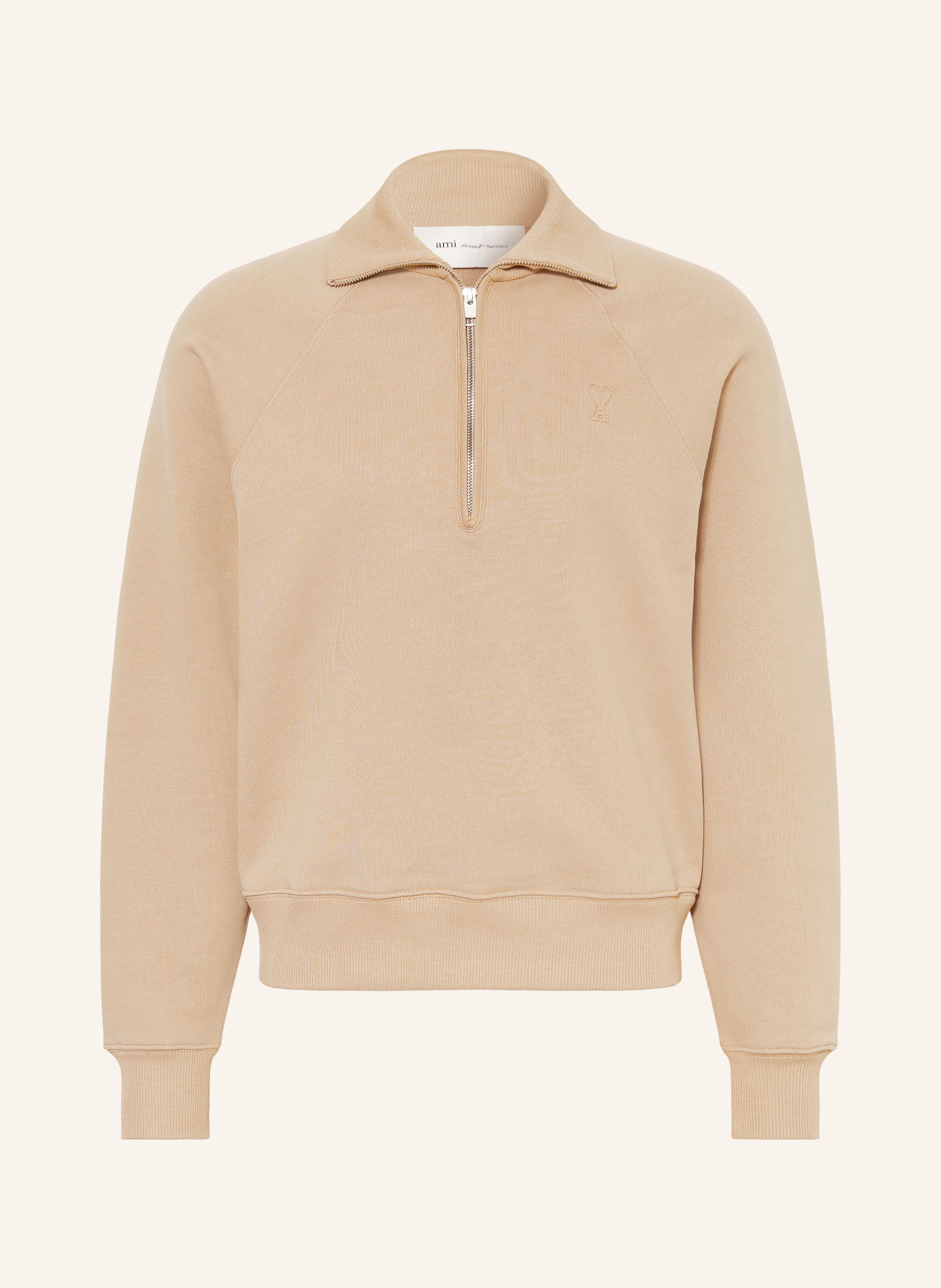 AMI PARIS Sweat-tröja med dragkedja: BEIGE