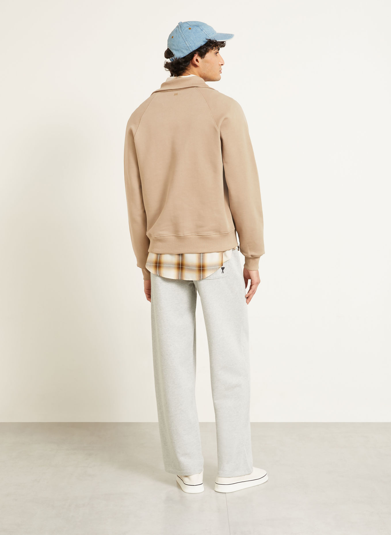 AMI PARIS Sweat-tröja med dragkedja: BEIGE