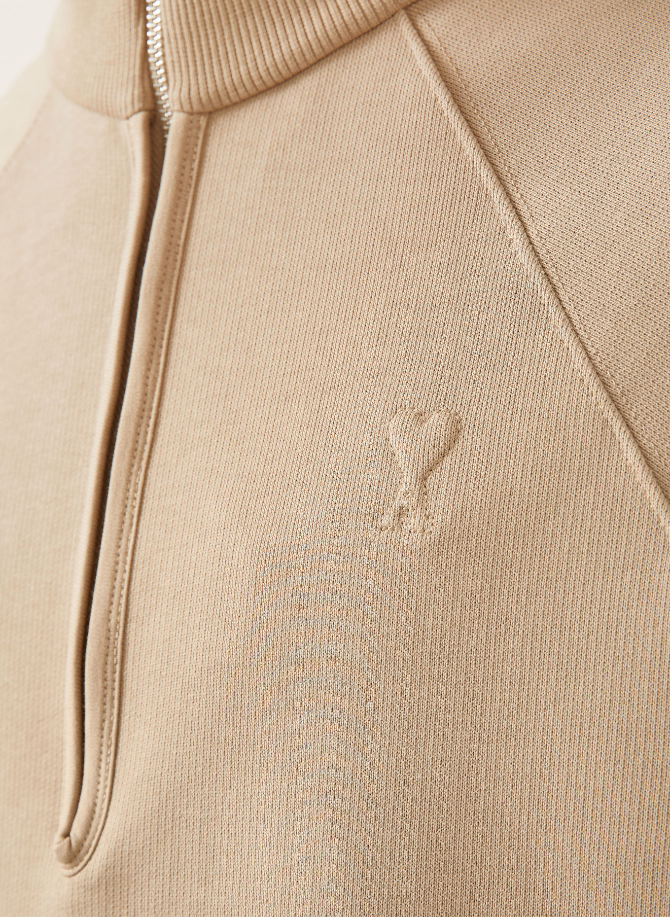AMI PARIS Sweat-tröja med dragkedja: BEIGE