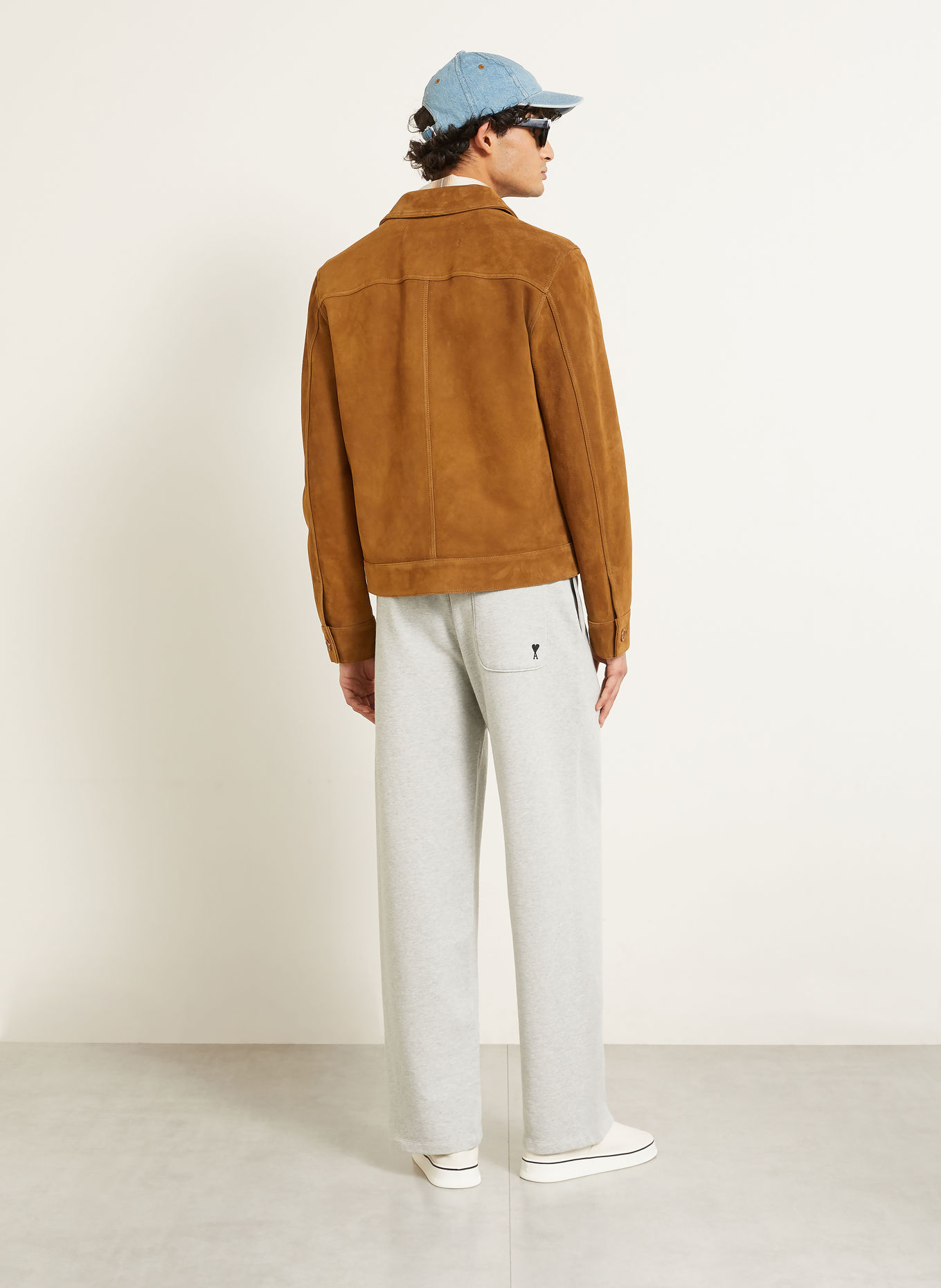 AMI PARIS Leather jacket: COGNAC