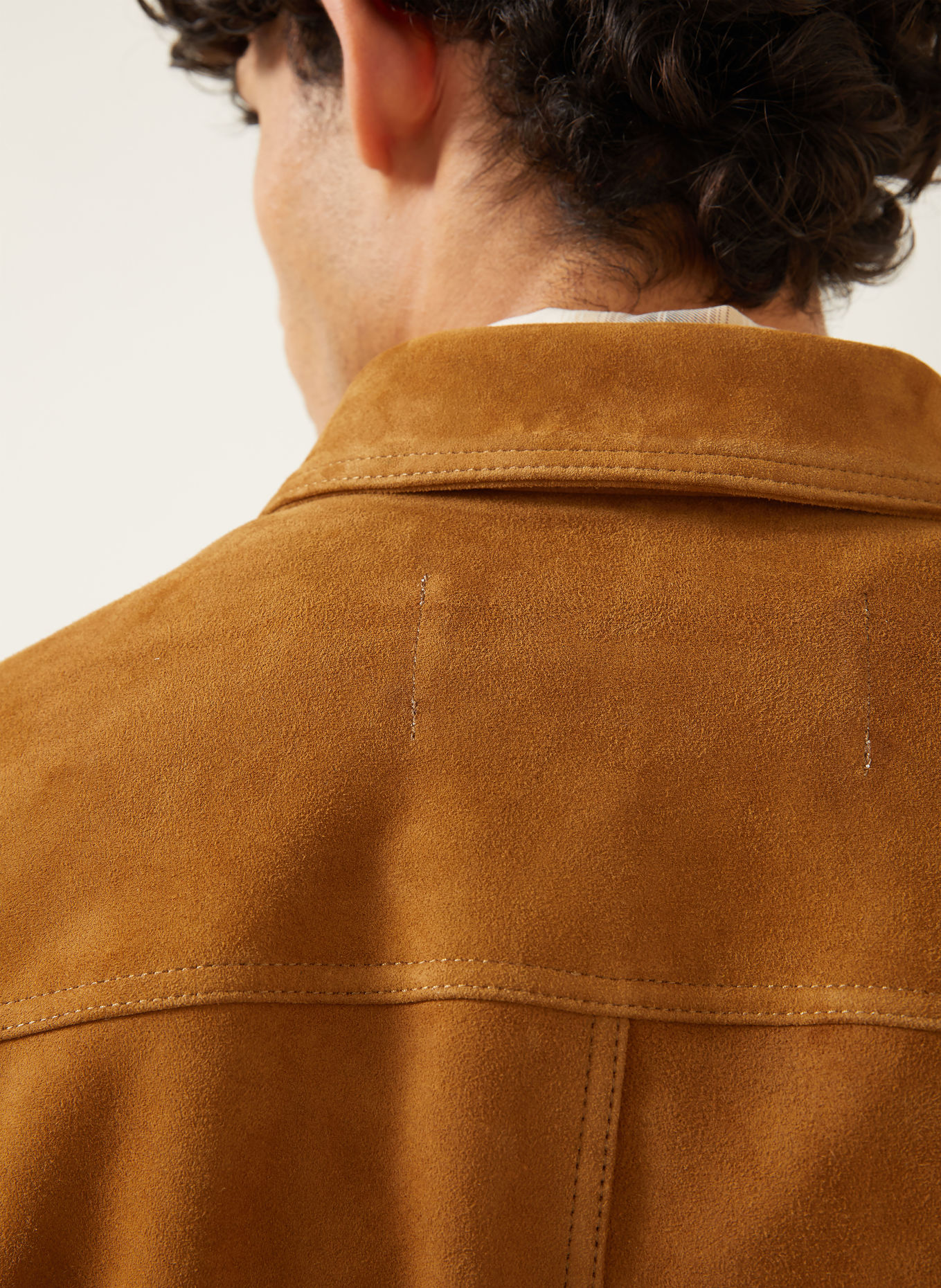 AMI PARIS Leather jacket: COGNAC