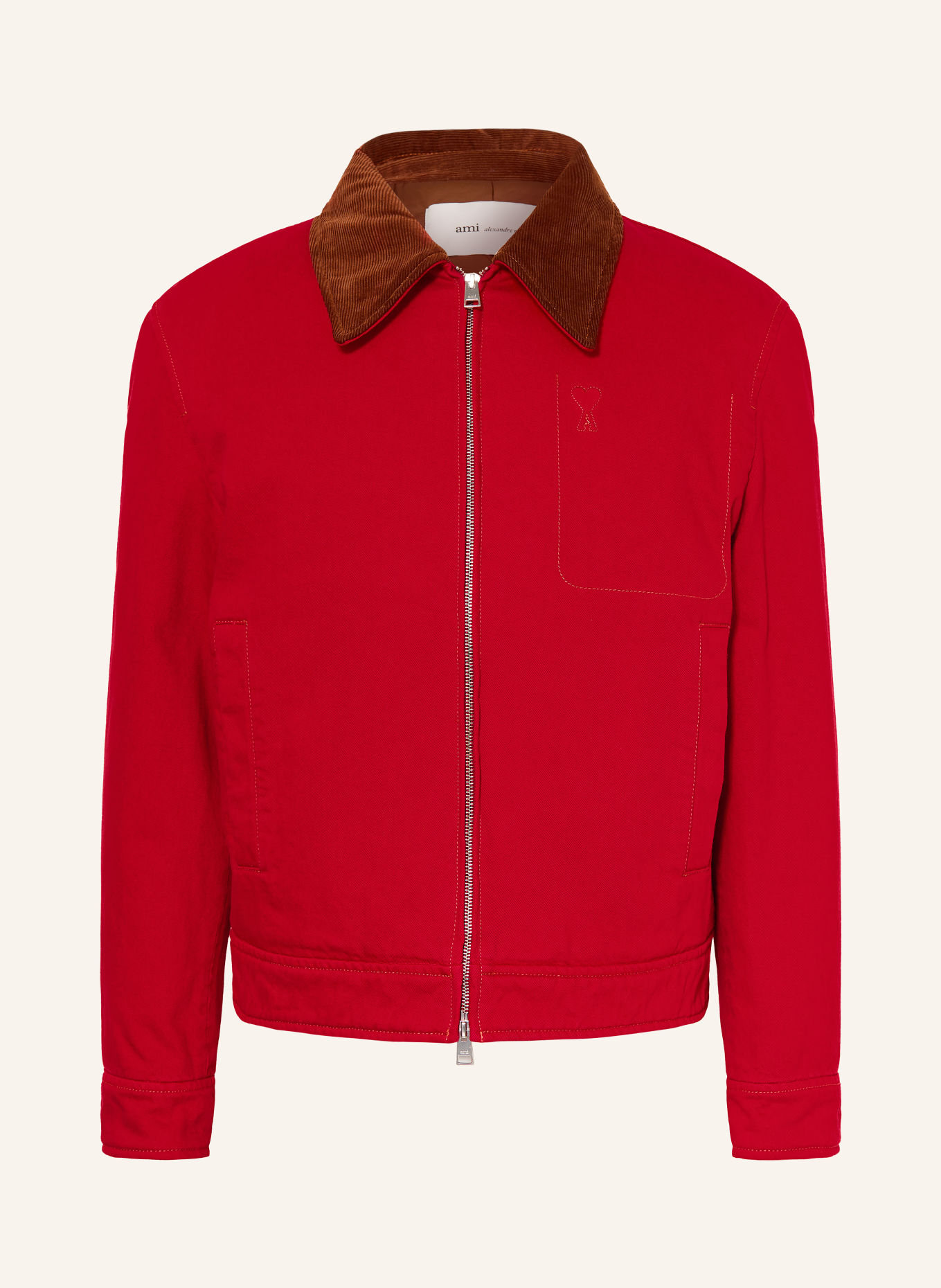 AMI PARIS Overjacket: DONKERROOD / BRUIN