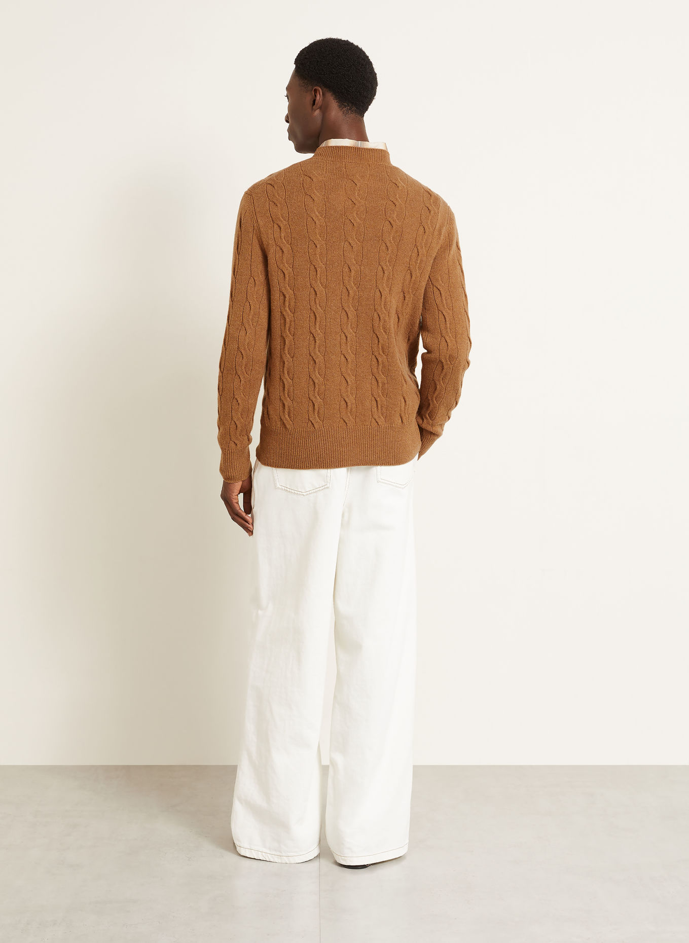 AMI PARIS Merino wool sweaters: COGNAC