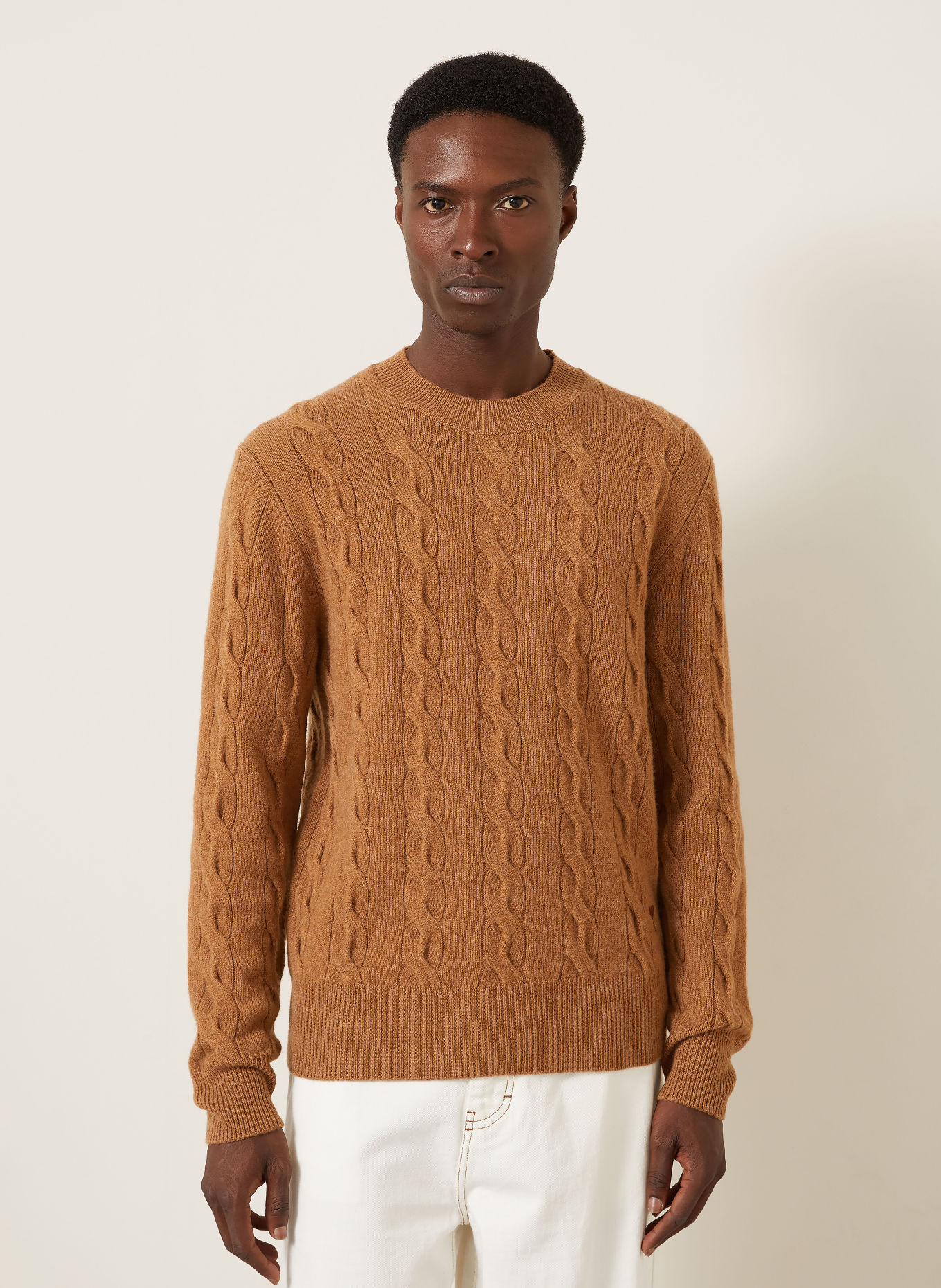 AMI PARIS Merino wool sweaters: COGNAC