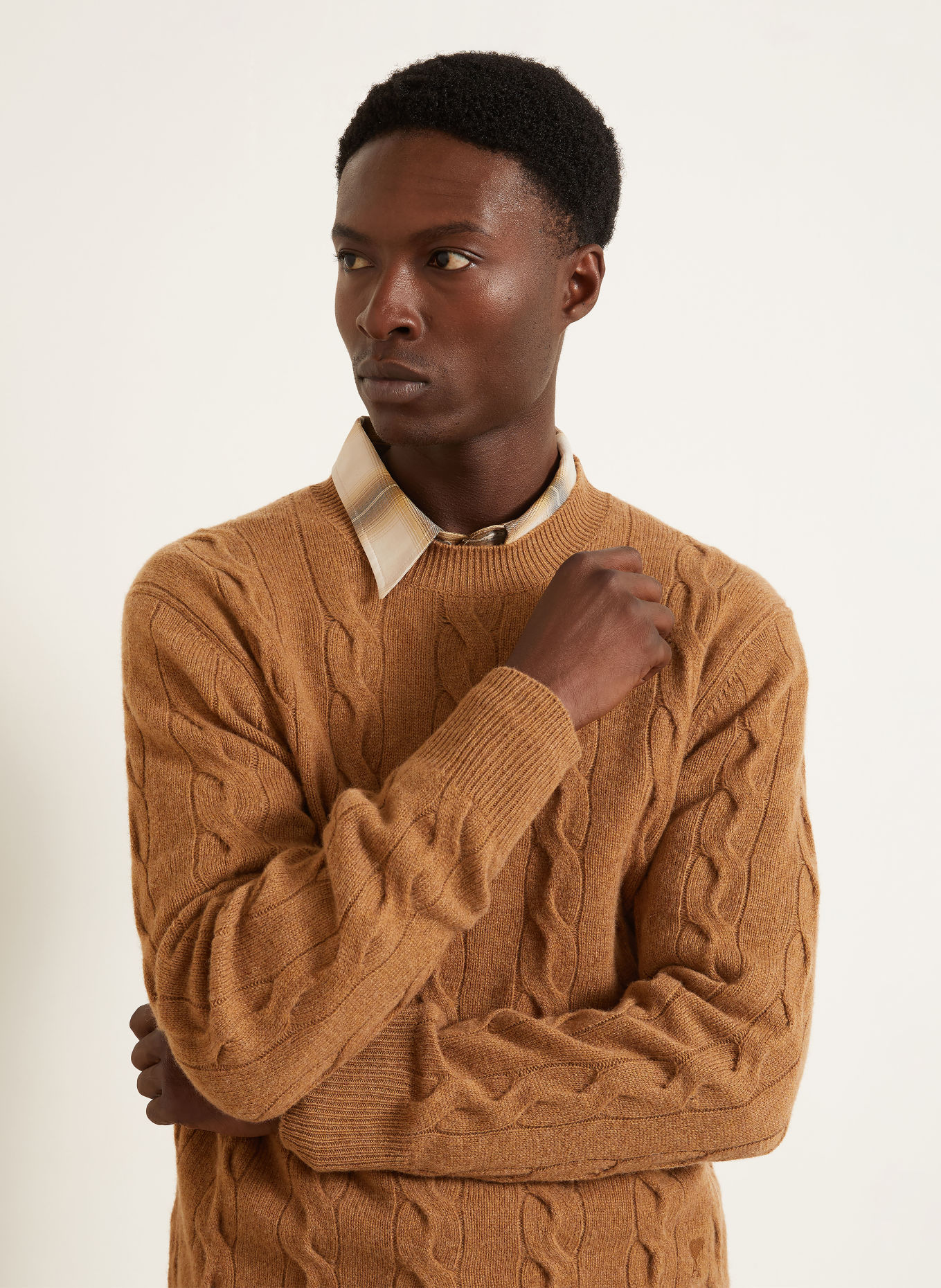 AMI PARIS Merino wool sweaters: COGNAC