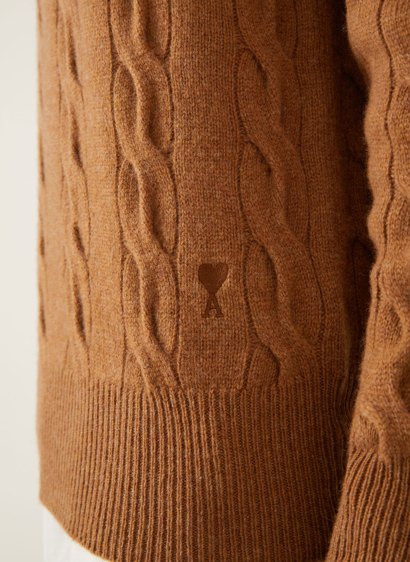 AMI PARIS Merino wool sweaters: COGNAC