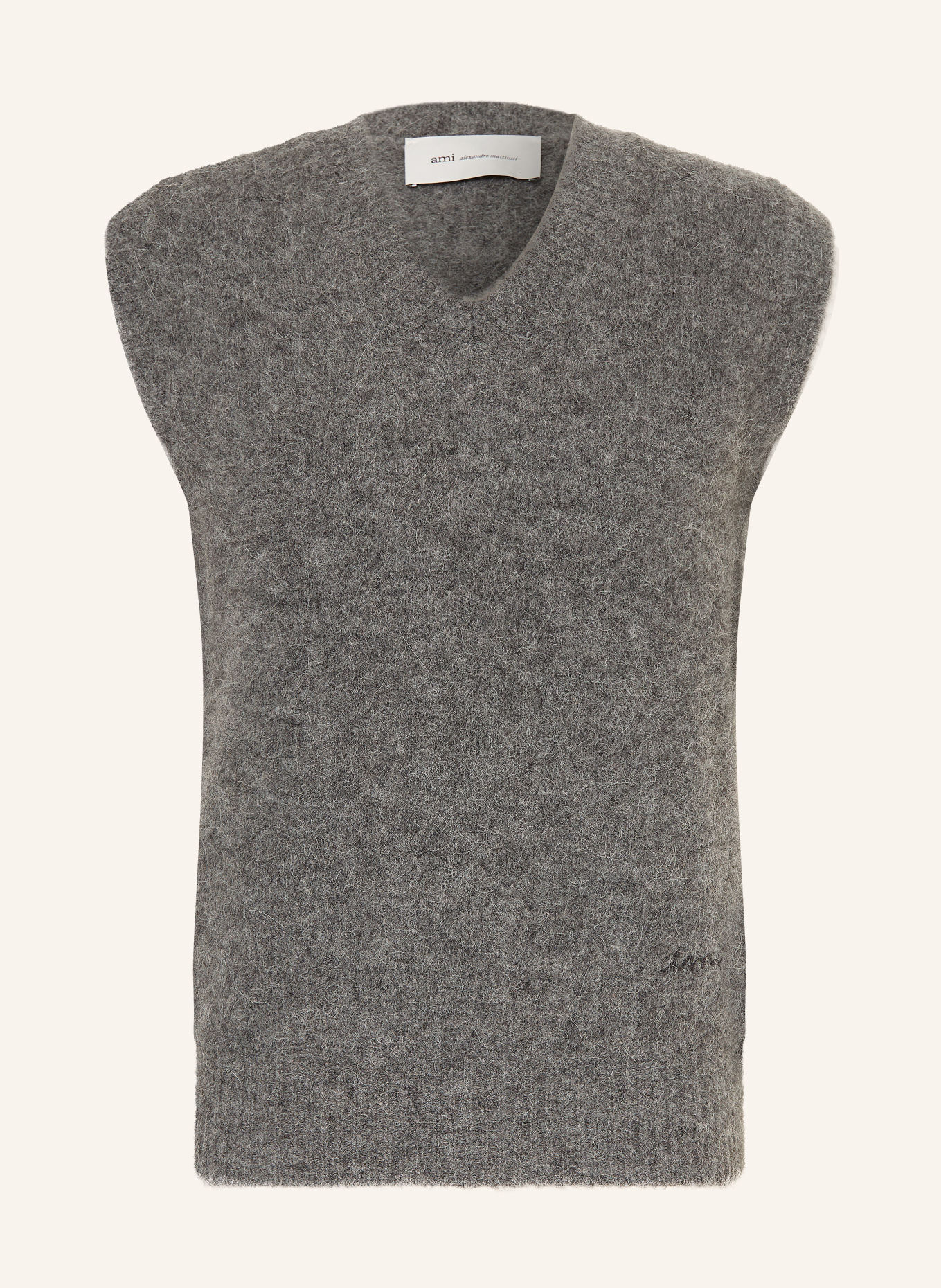 AMI PARIS Alpaca Sweater Vest: GRAY