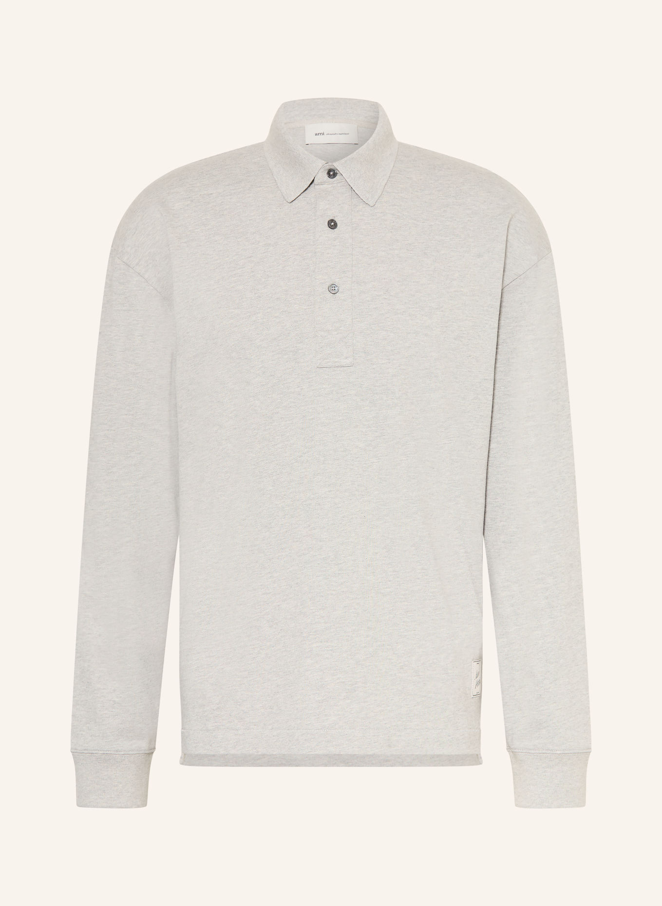AMI PARIS Jersey polo shirt: LIGHT GRAY