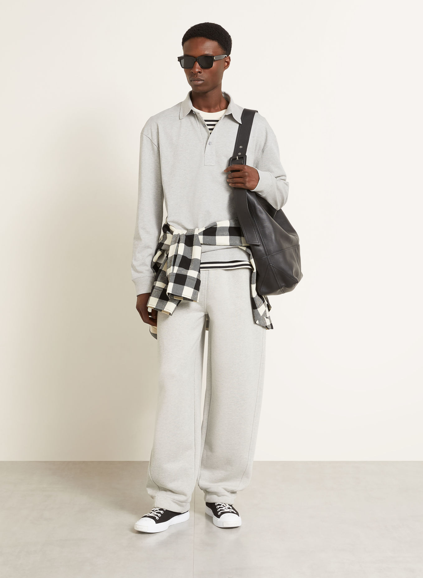 AMI PARIS Jersey polo shirt: LIGHT GRAY