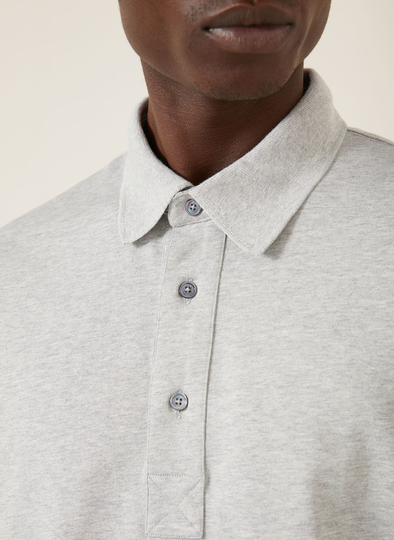 AMI PARIS Jersey polo shirt: LIGHT GRAY