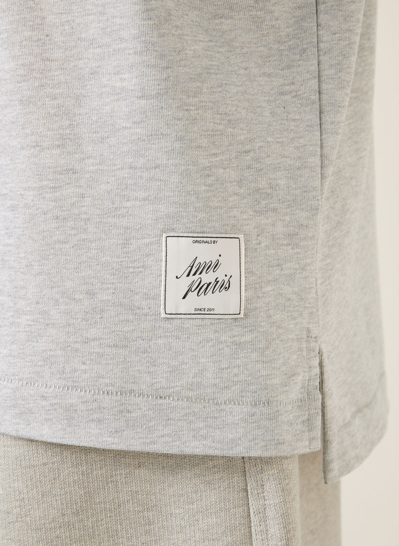 AMI PARIS Jersey polo shirt: LIGHT GRAY