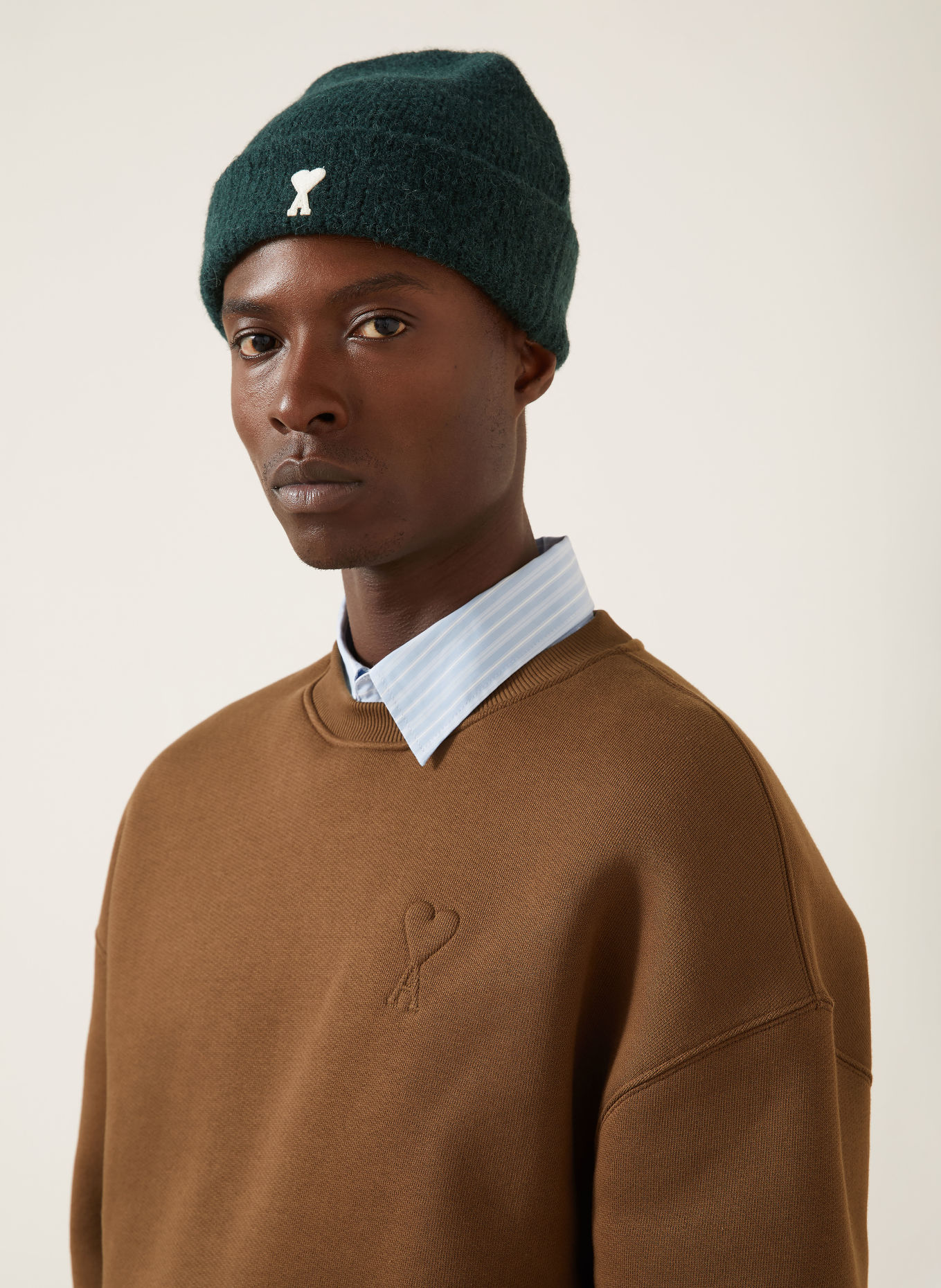 AMI PARIS Sweatshirt: BROWN