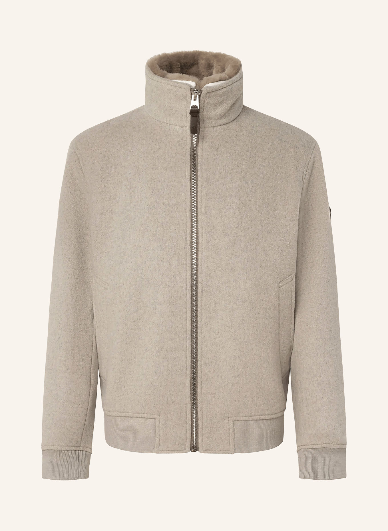 JOOP! MILTON Jacket with Detachable Faux Fur: BEIGE