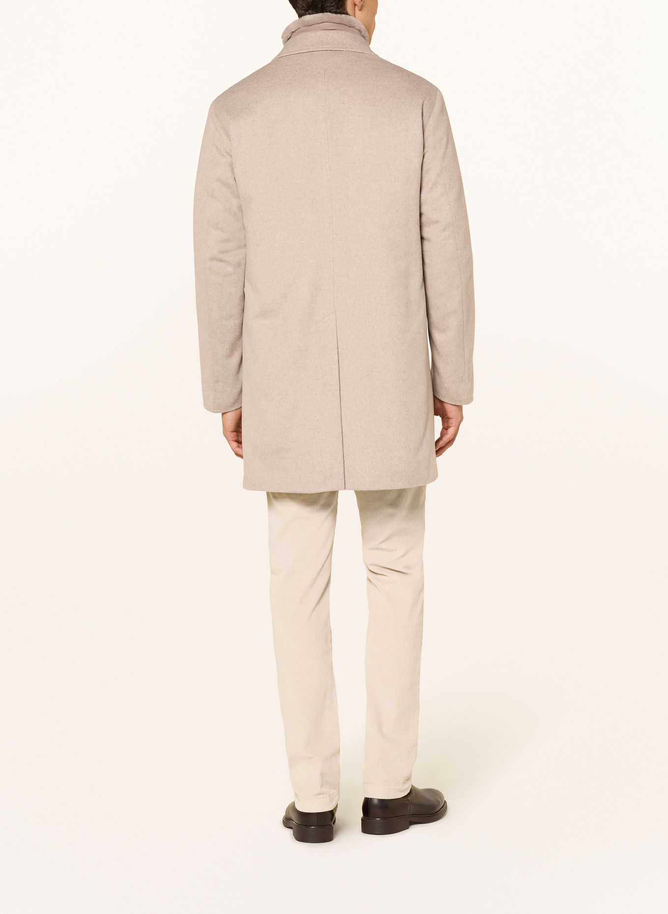 JOOP! MORRIS Wool coat with Removable Trim: BEIGE