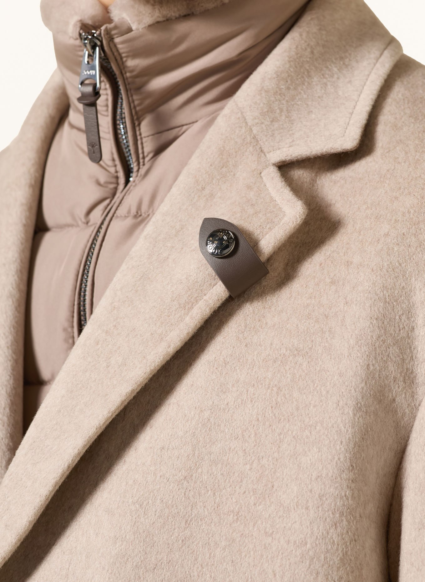 JOOP! MORRIS Wool coat with Removable Trim: BEIGE
