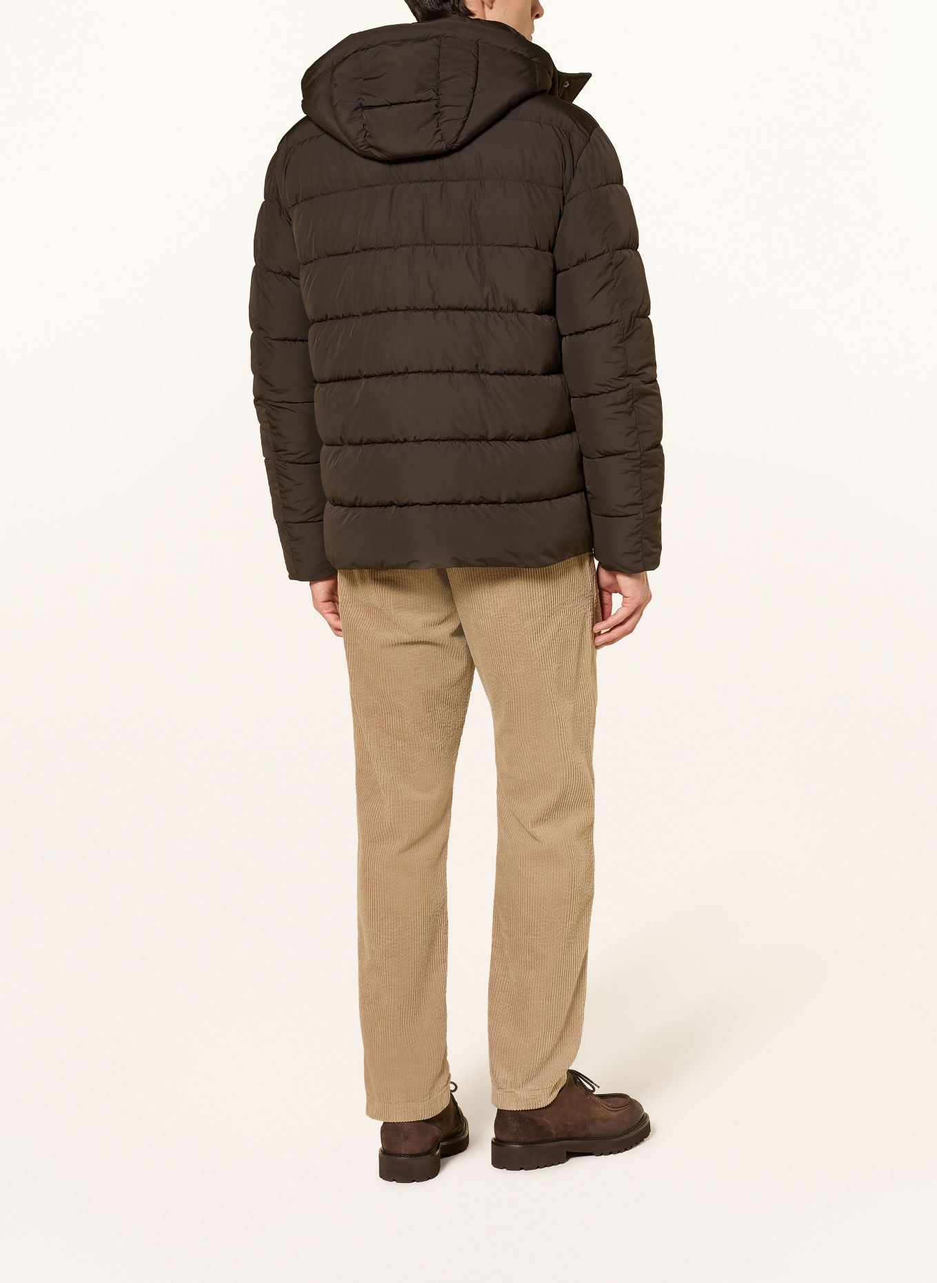JOOP! JEANS JOSHAS gewatteerde jas met afneembare capuchon: MARRON FONCÉ