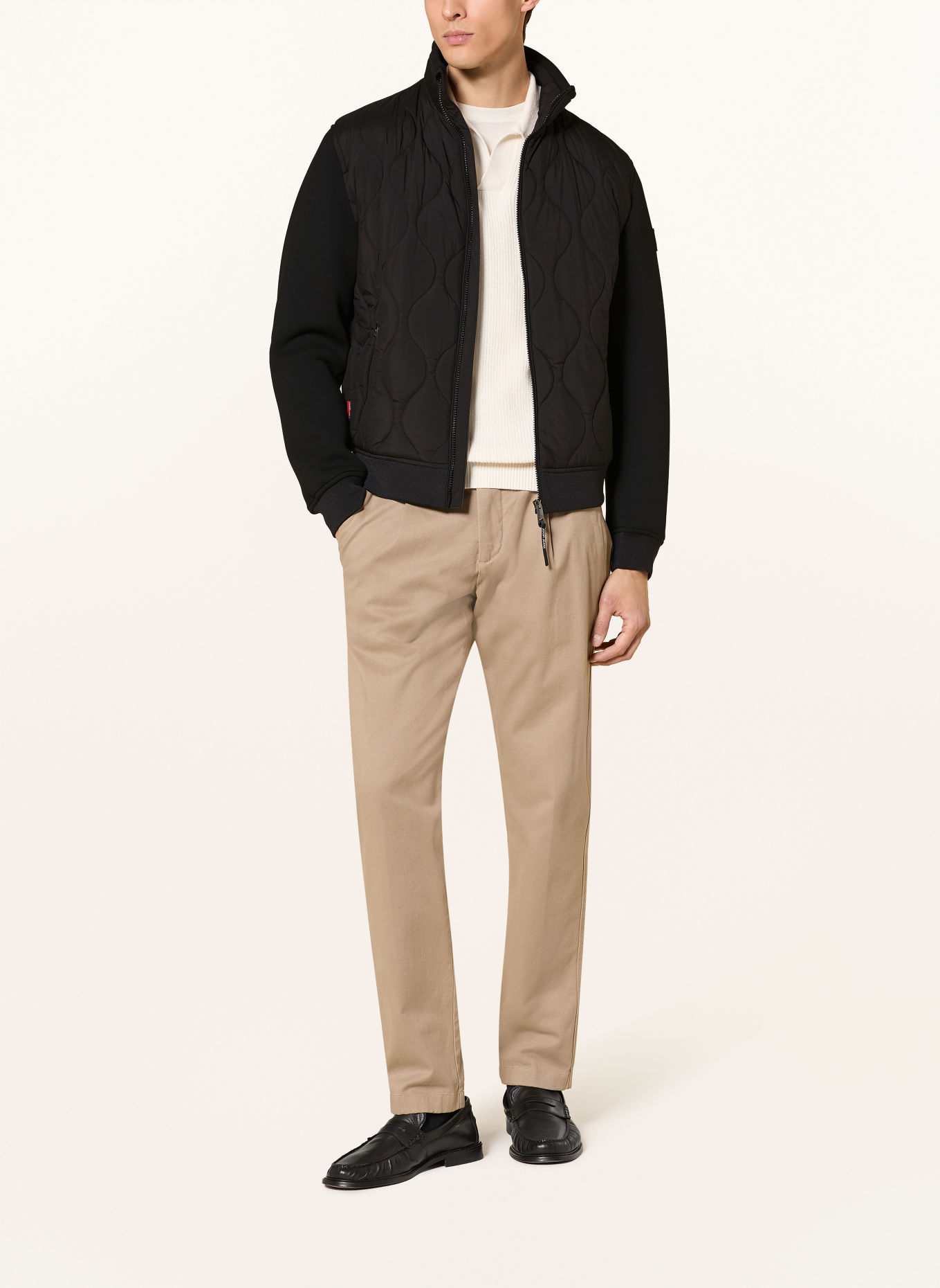 JOOP! JEANS BUDDY Quilted Blouson in a Mix of Materials: BLACK