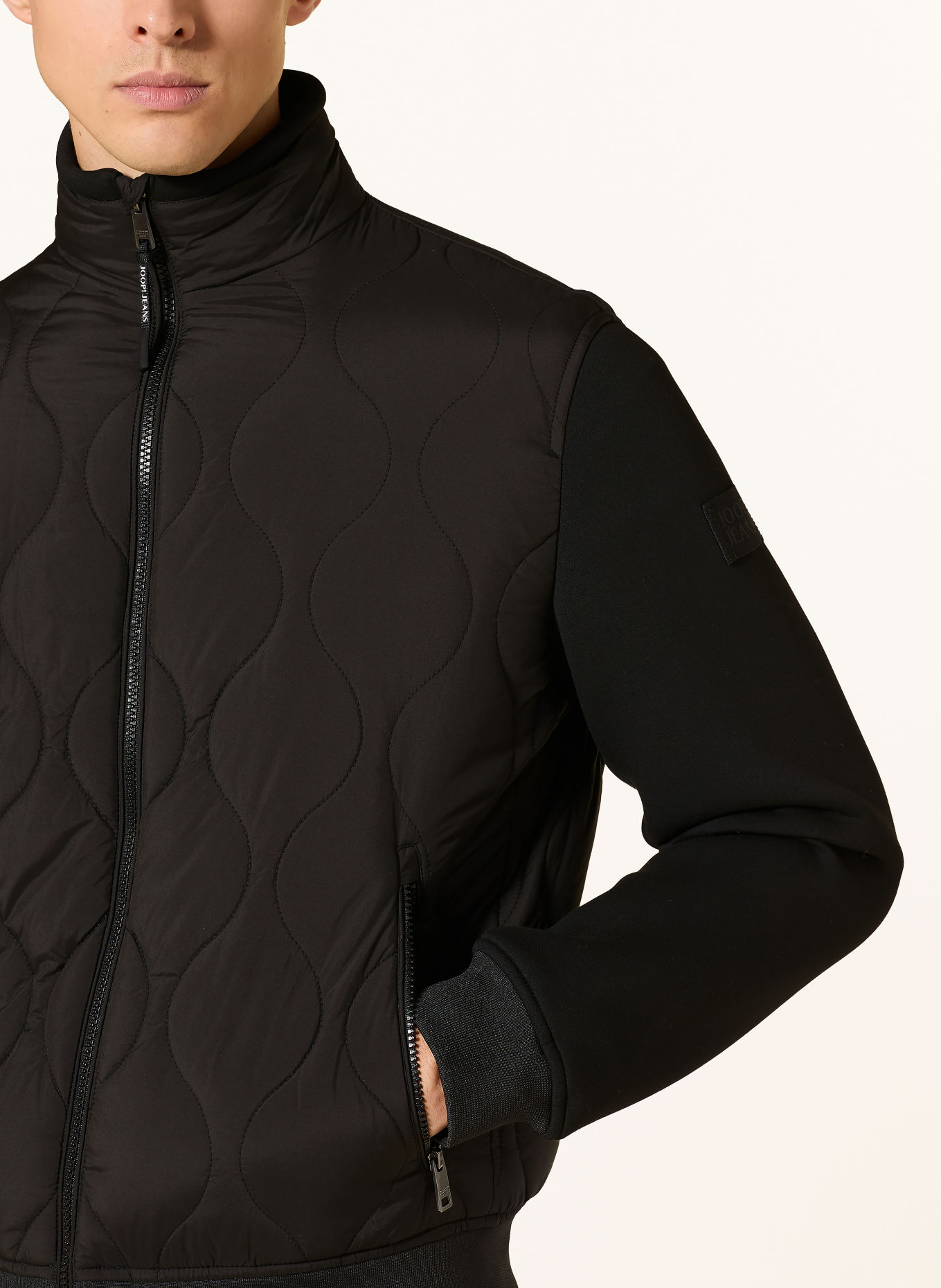 JOOP! JEANS BUDDY Quilted Blouson in a Mix of Materials: BLACK