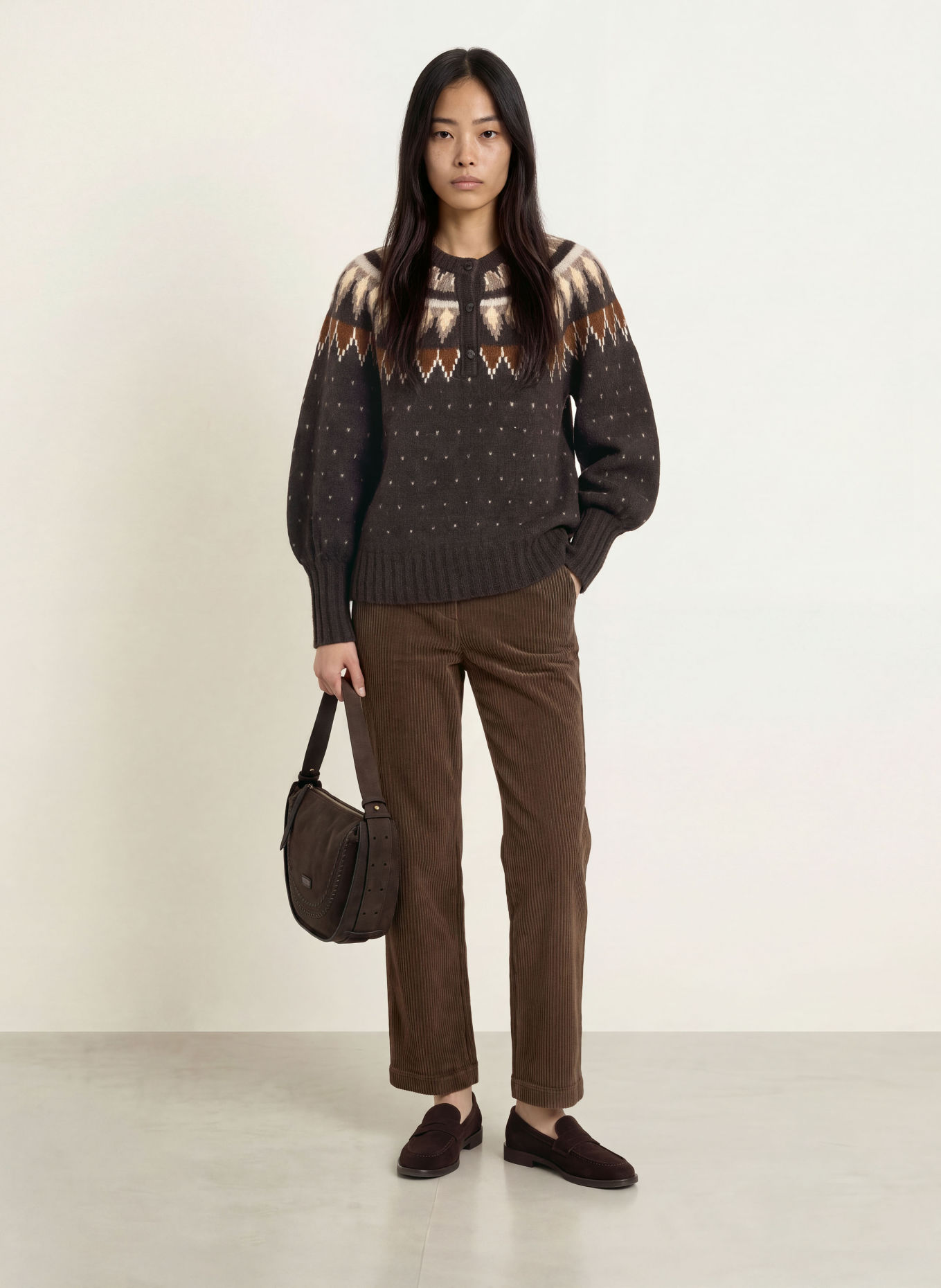 YERSE Cordhose DOBRAS: DUNKELBRAUN