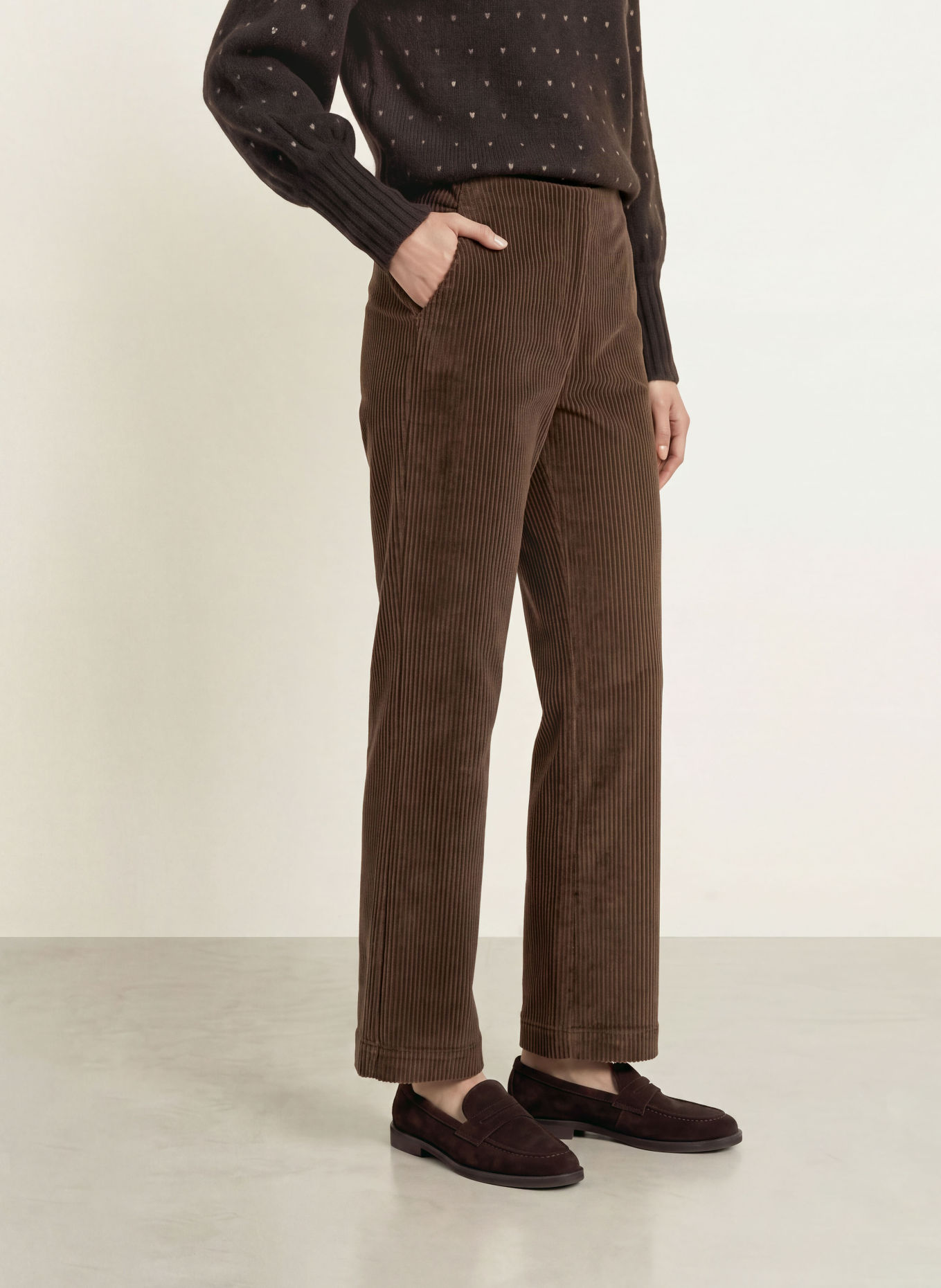 YERSE Cordhose DOBRAS: DUNKELBRAUN