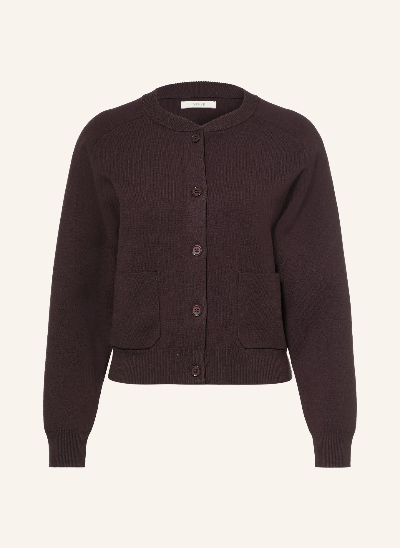 YERSE LAVANDY45 Cardigan: DARK BROWN