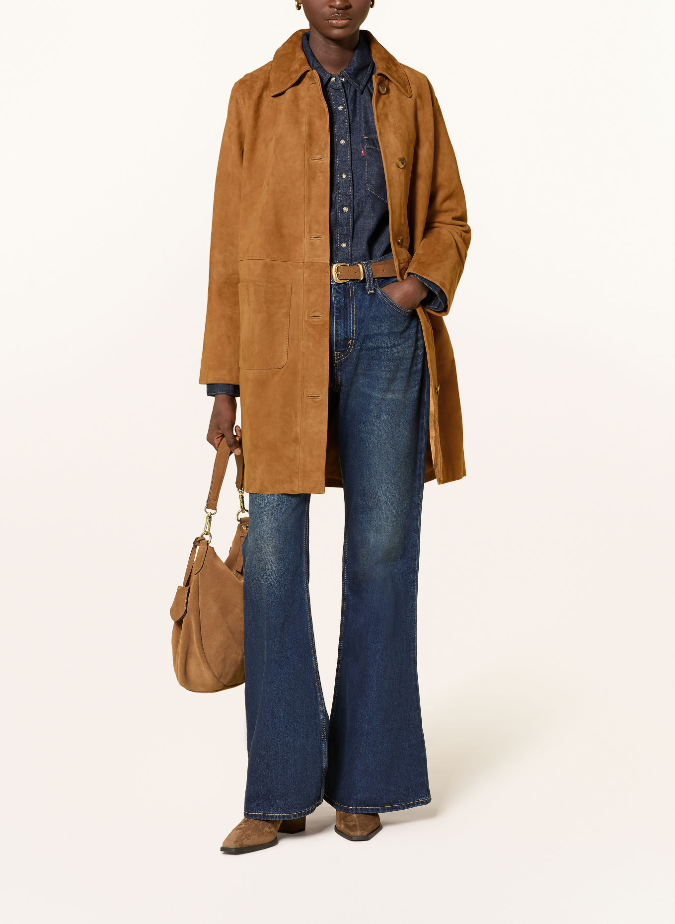 YERSE Leren jas KATE: CAMEL