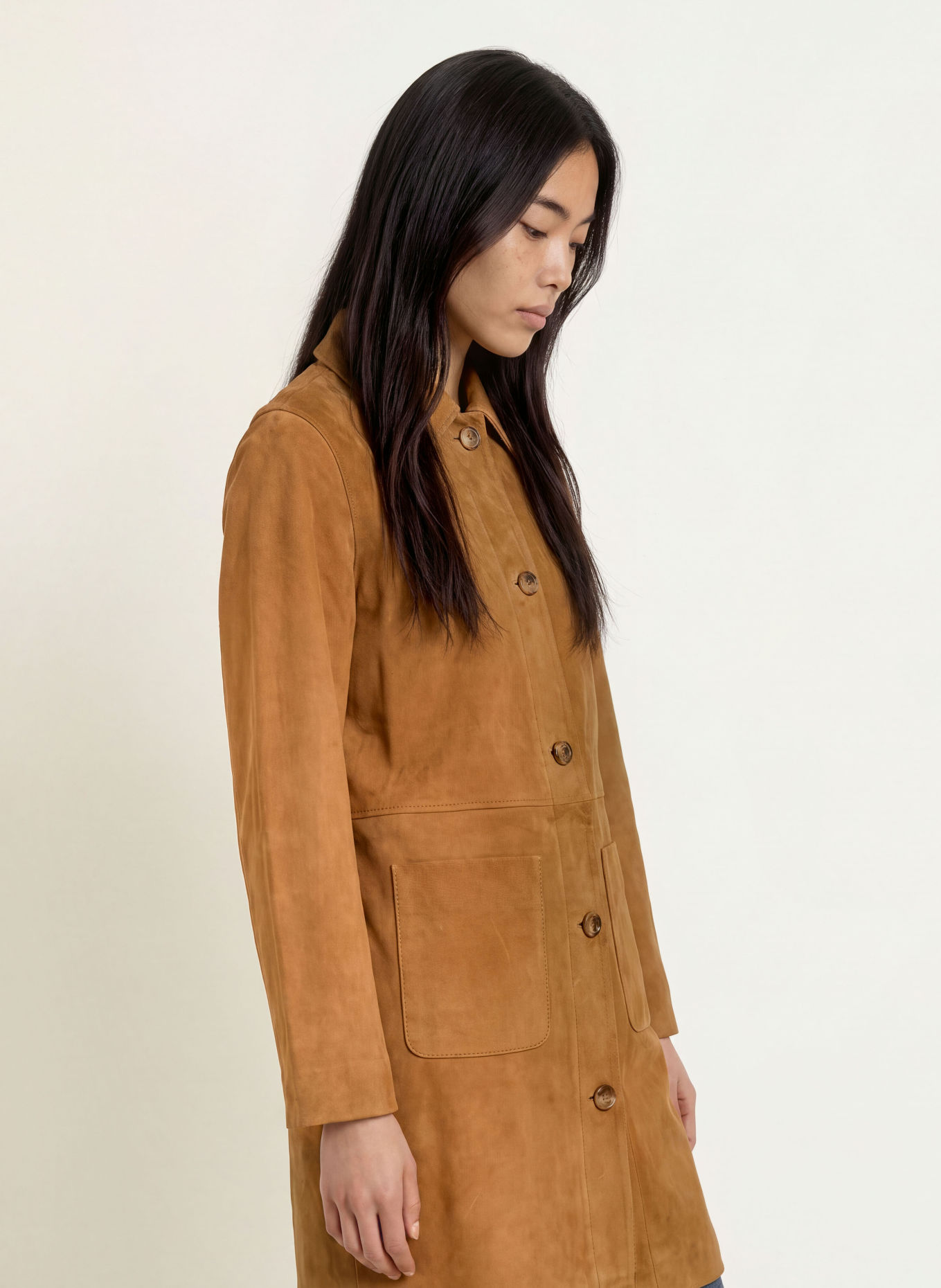 YERSE Manteau en cuir KATE: CHAMEAU