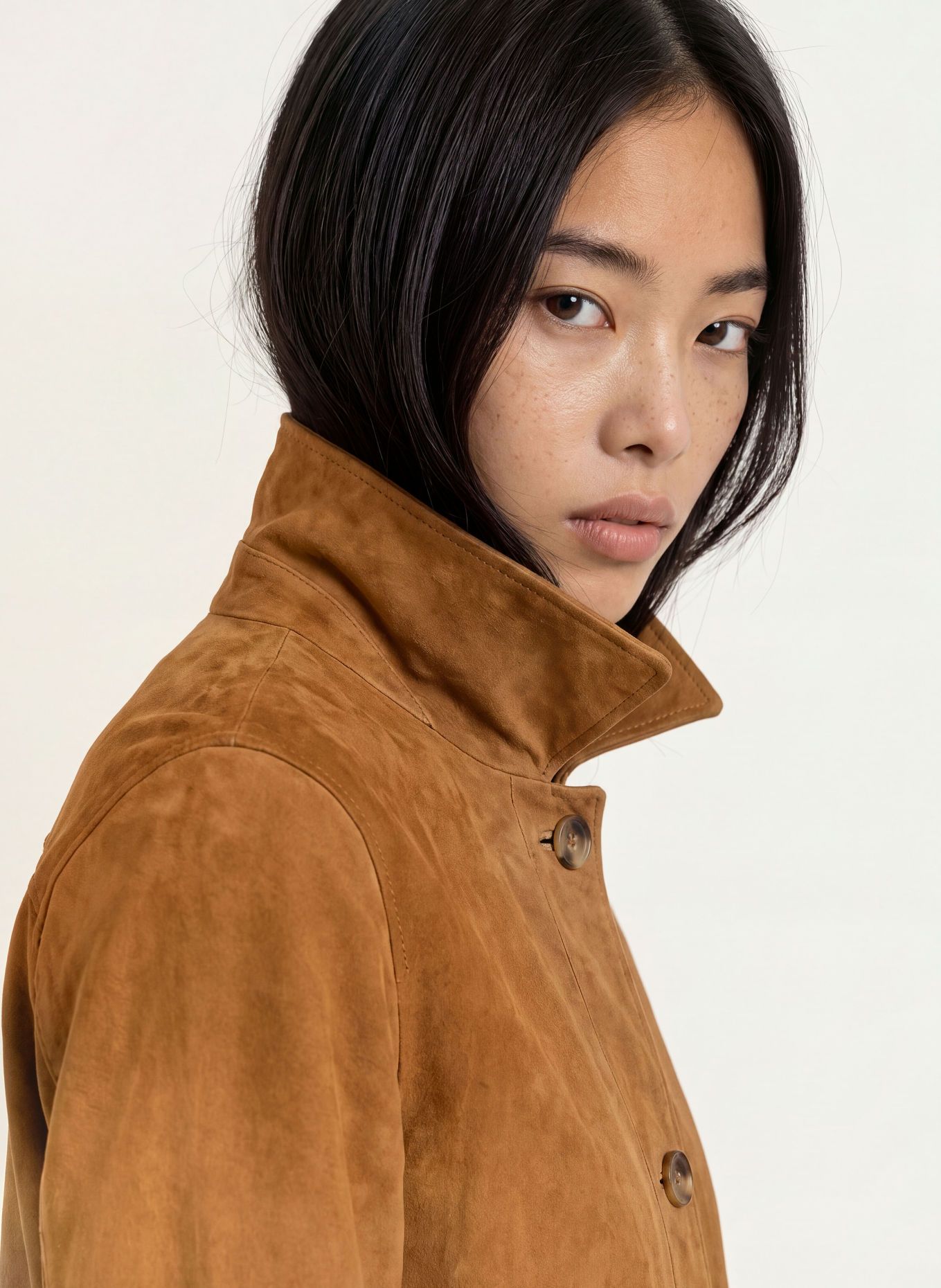 YERSE Manteau en cuir KATE: CHAMEAU