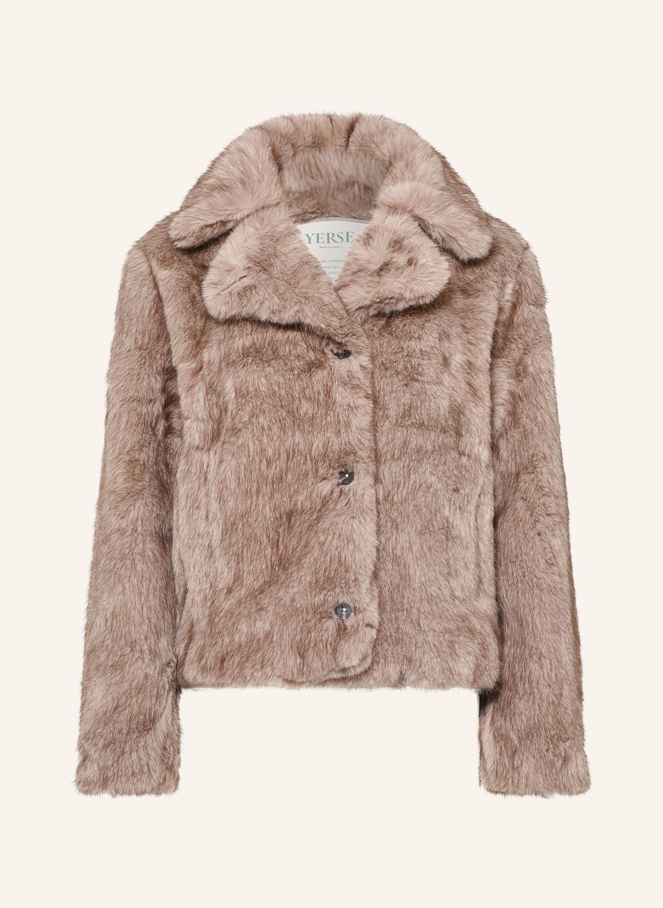 YERSE Faux Fur Jacket TWIGGY45: TAUPE