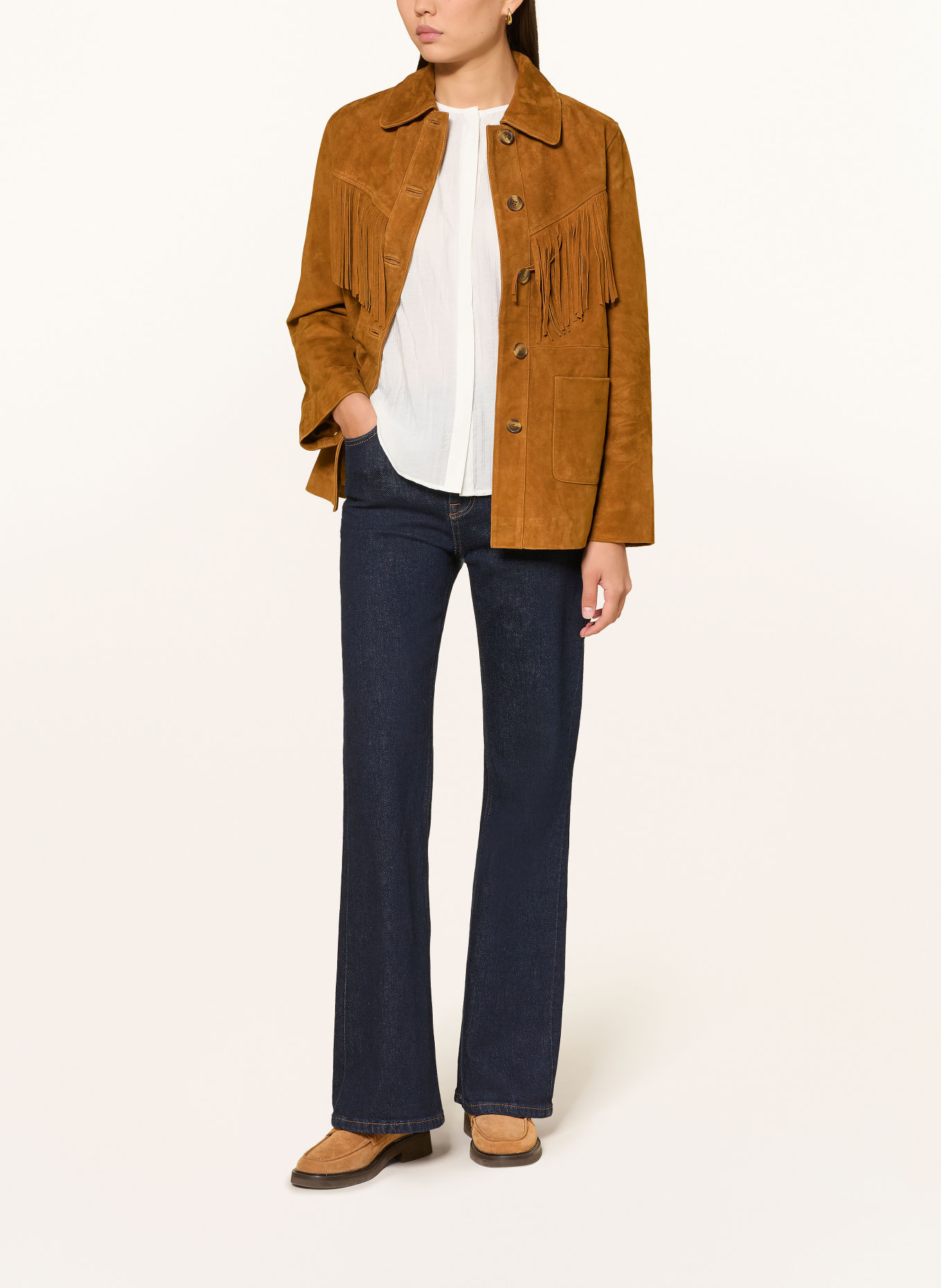YERSE Leren jas BETHA: COGNAC