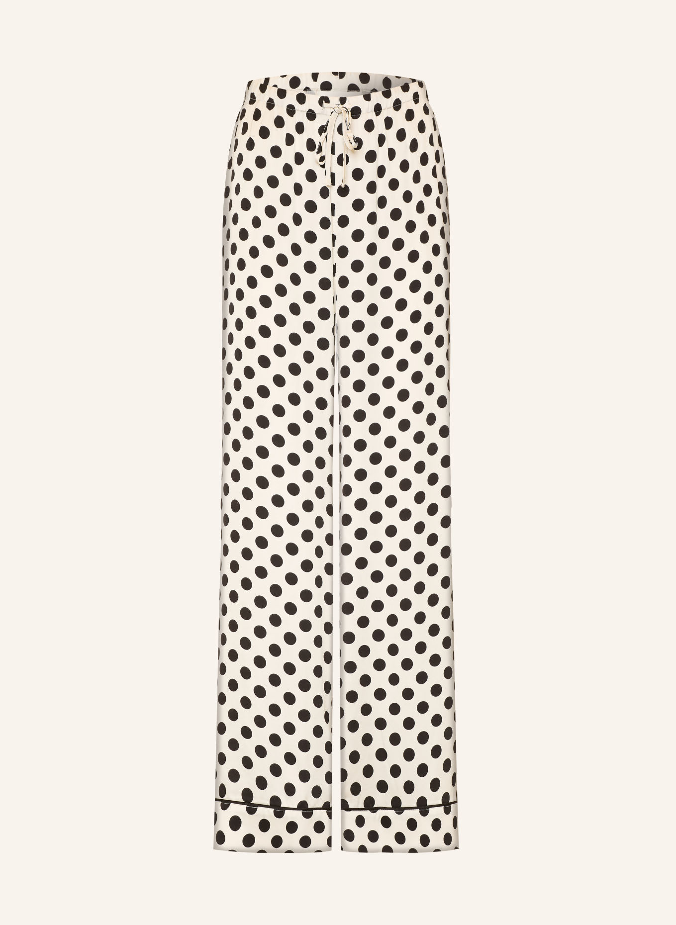 LOVE Stories Bas de pyjama REESE en satin: BLANC / NOIR