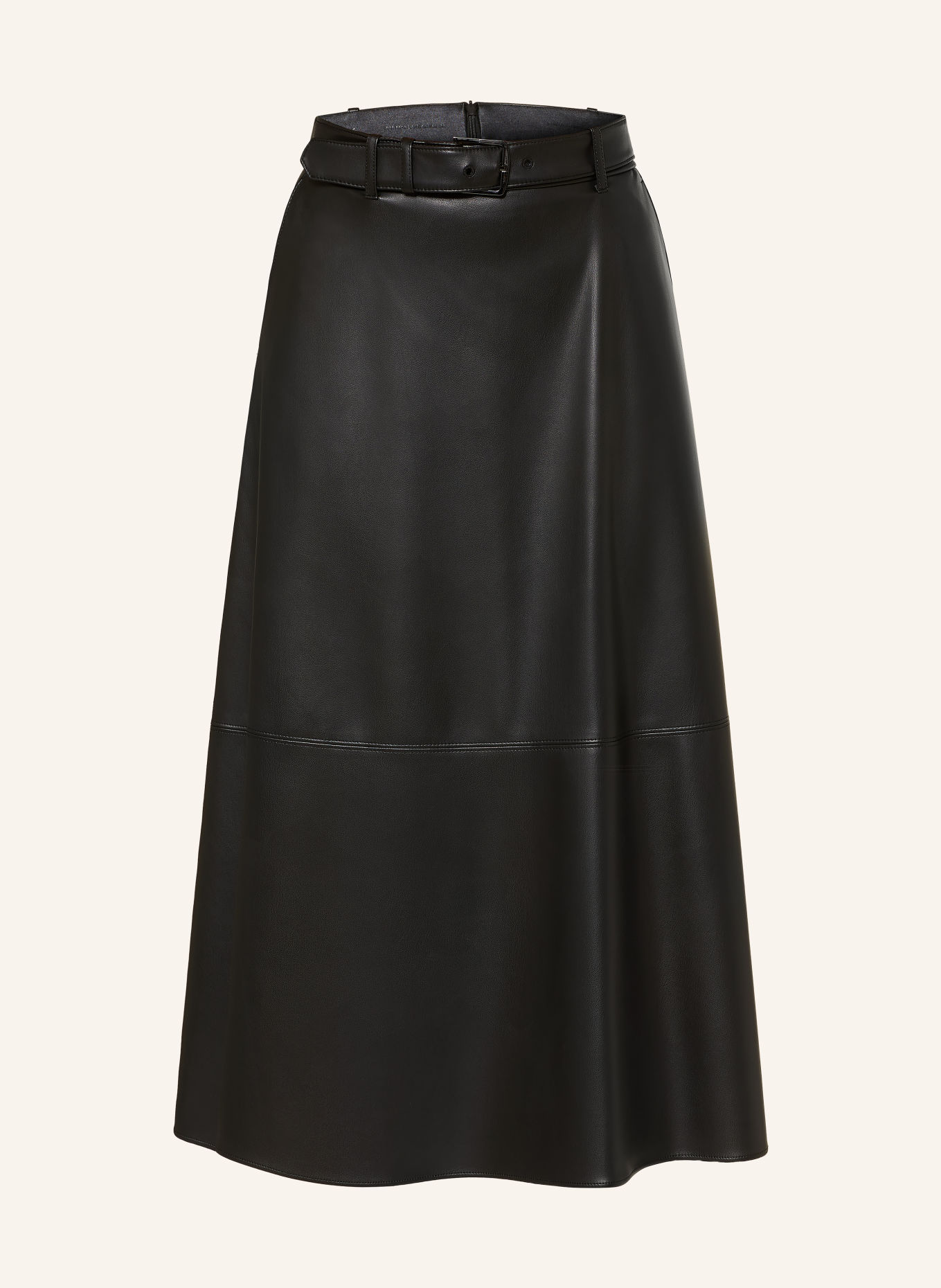 MM by Max Mara DOMINO Leather-Look Skirt: BLACK