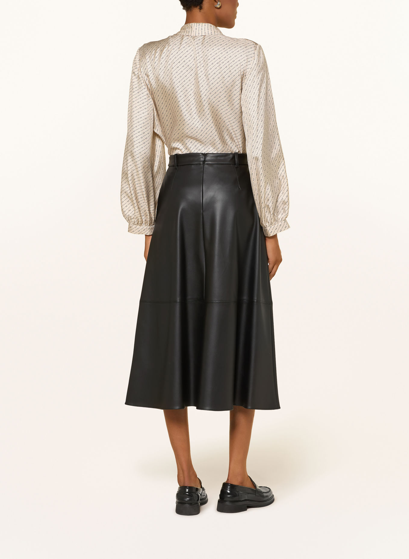 MM by Max Mara DOMINO Leather-Look Skirt: BLACK