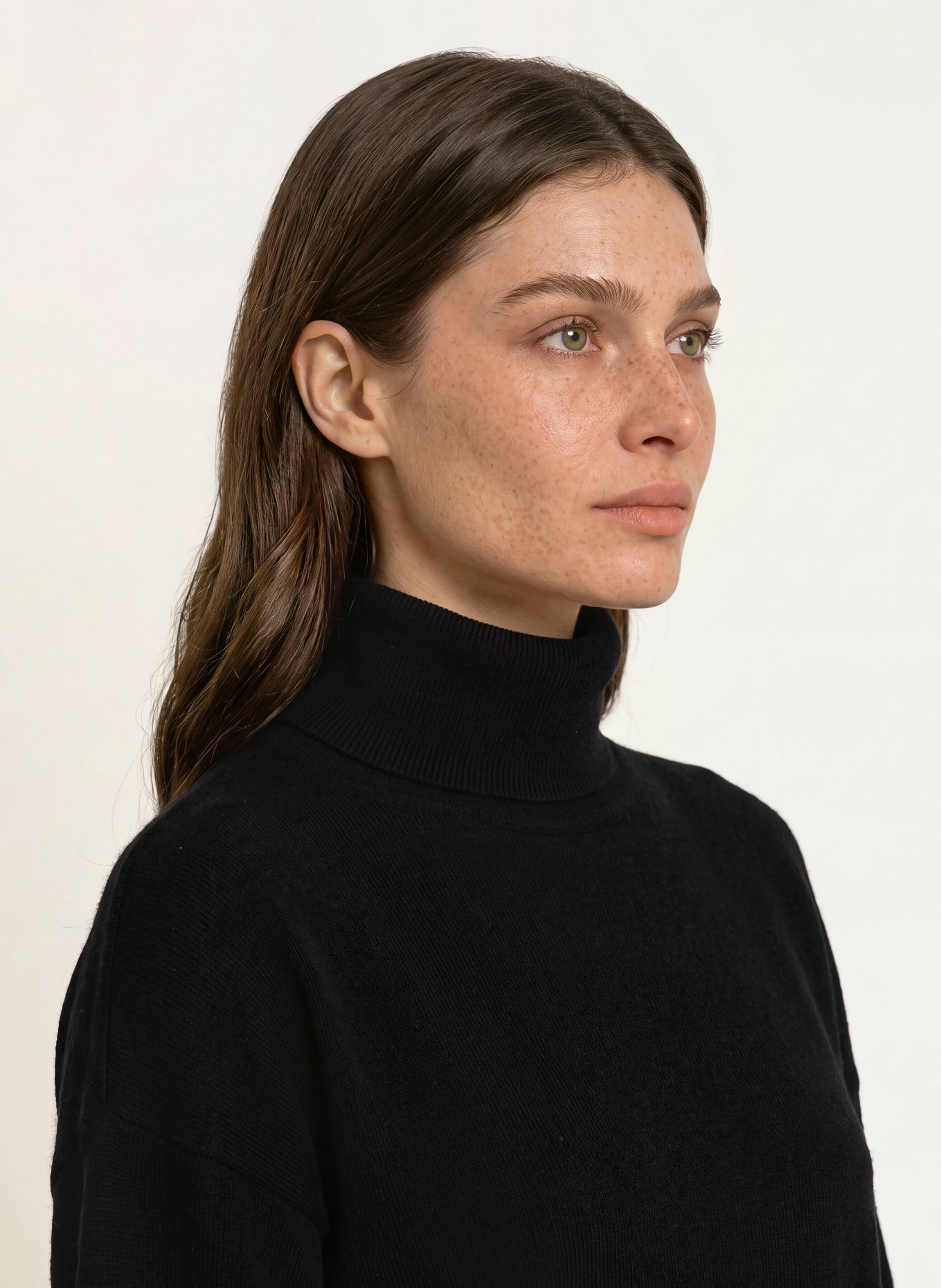 MM by Max Mara BREAK-coltrui met col, kasjmier en 3/4-mouwen: ZWART
