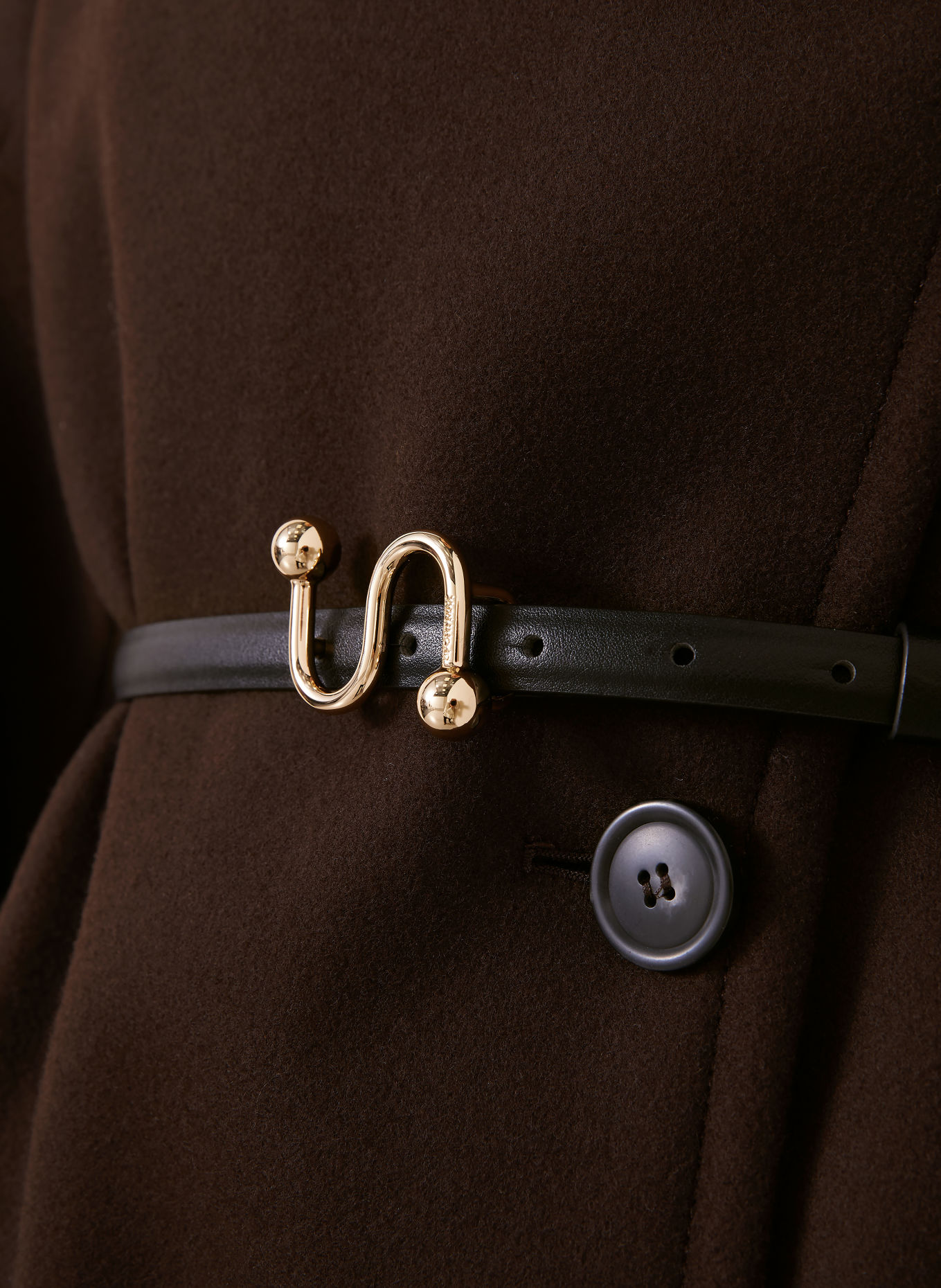SPORTMAX Wollmantel CURVONE: DUNKELBRAUN