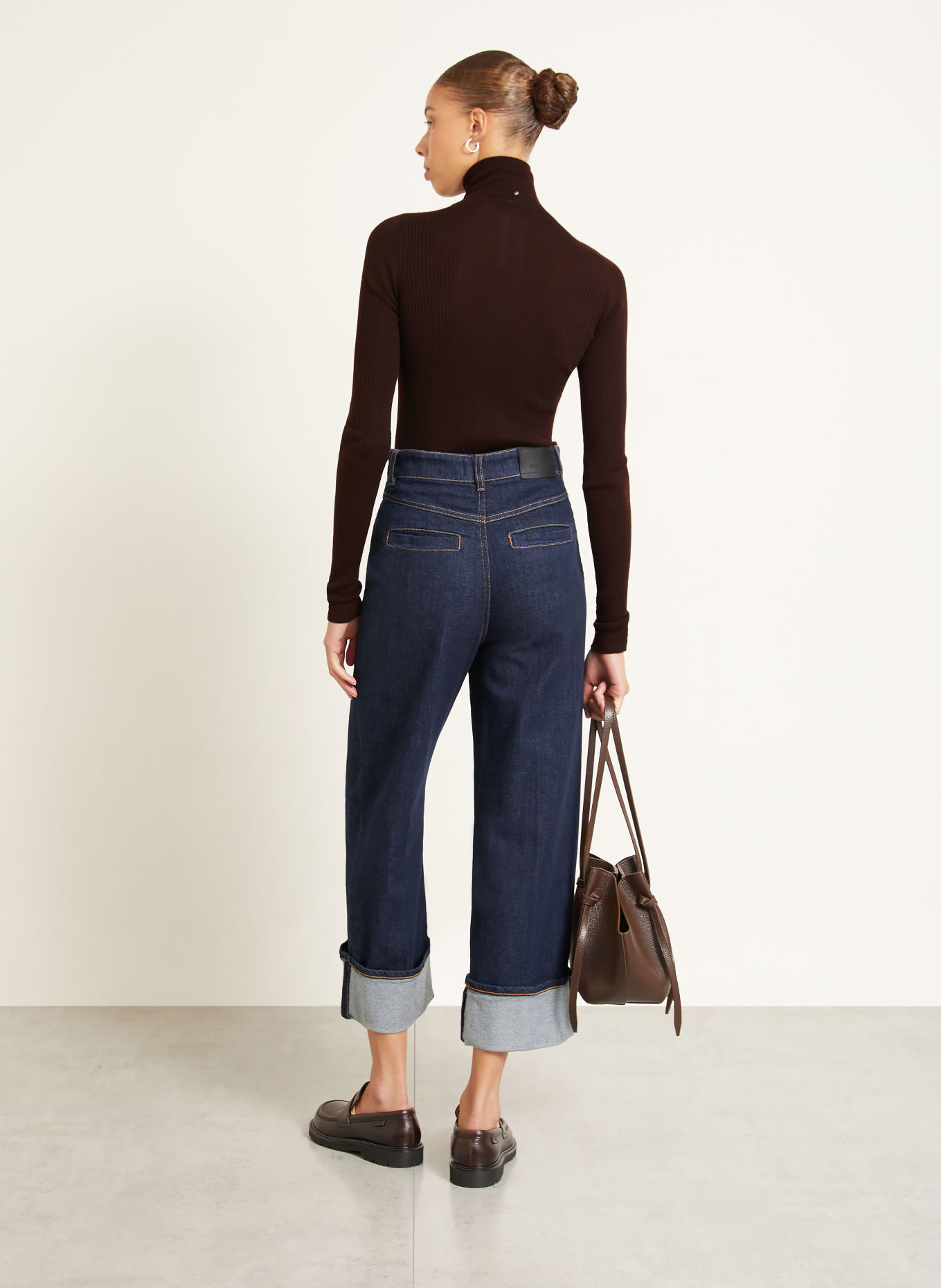 SPORTMAX CENTRO Turtleneck sweater: DARK BROWN