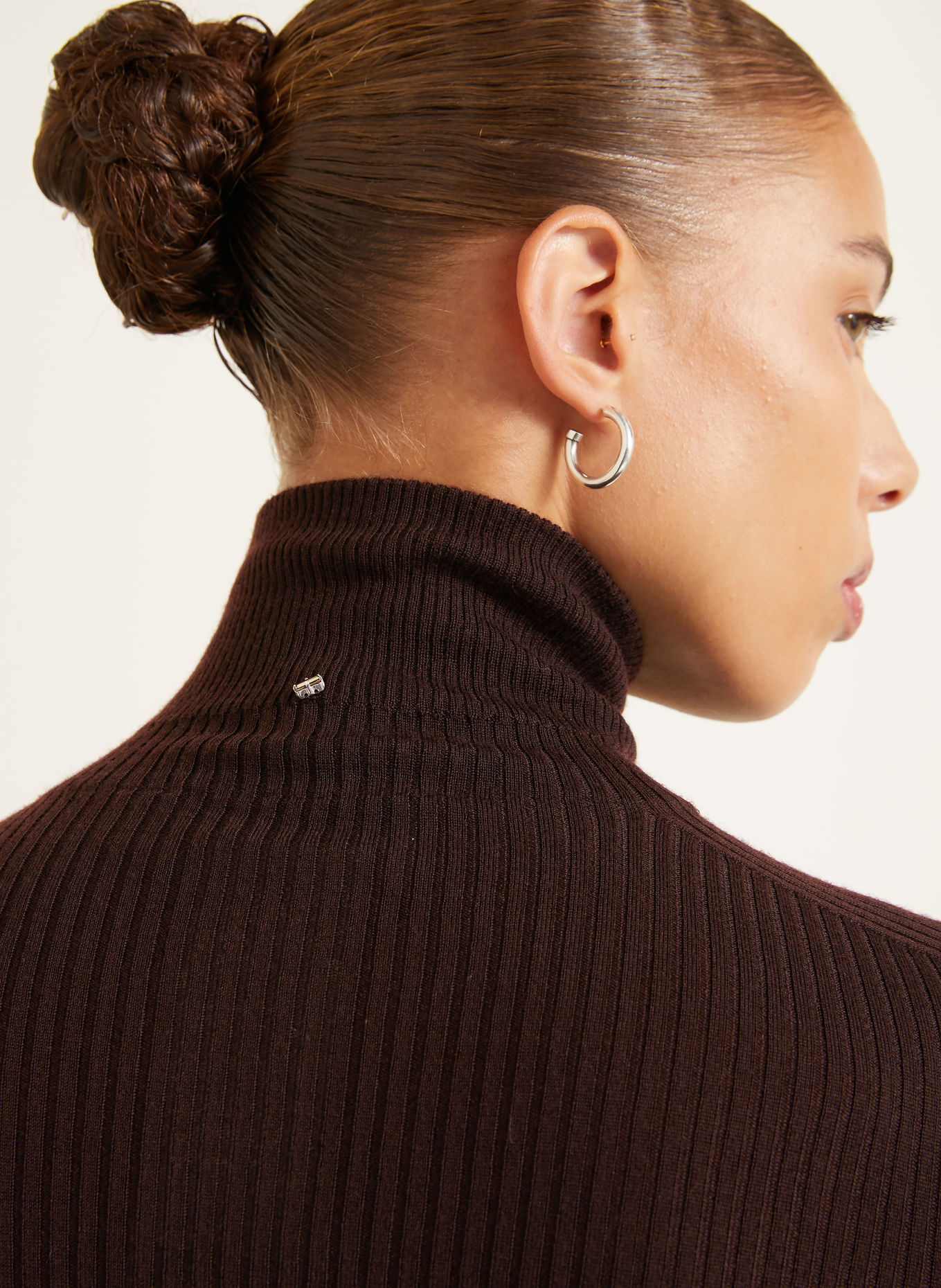SPORTMAX CENTRO Turtleneck sweater: DARK BROWN