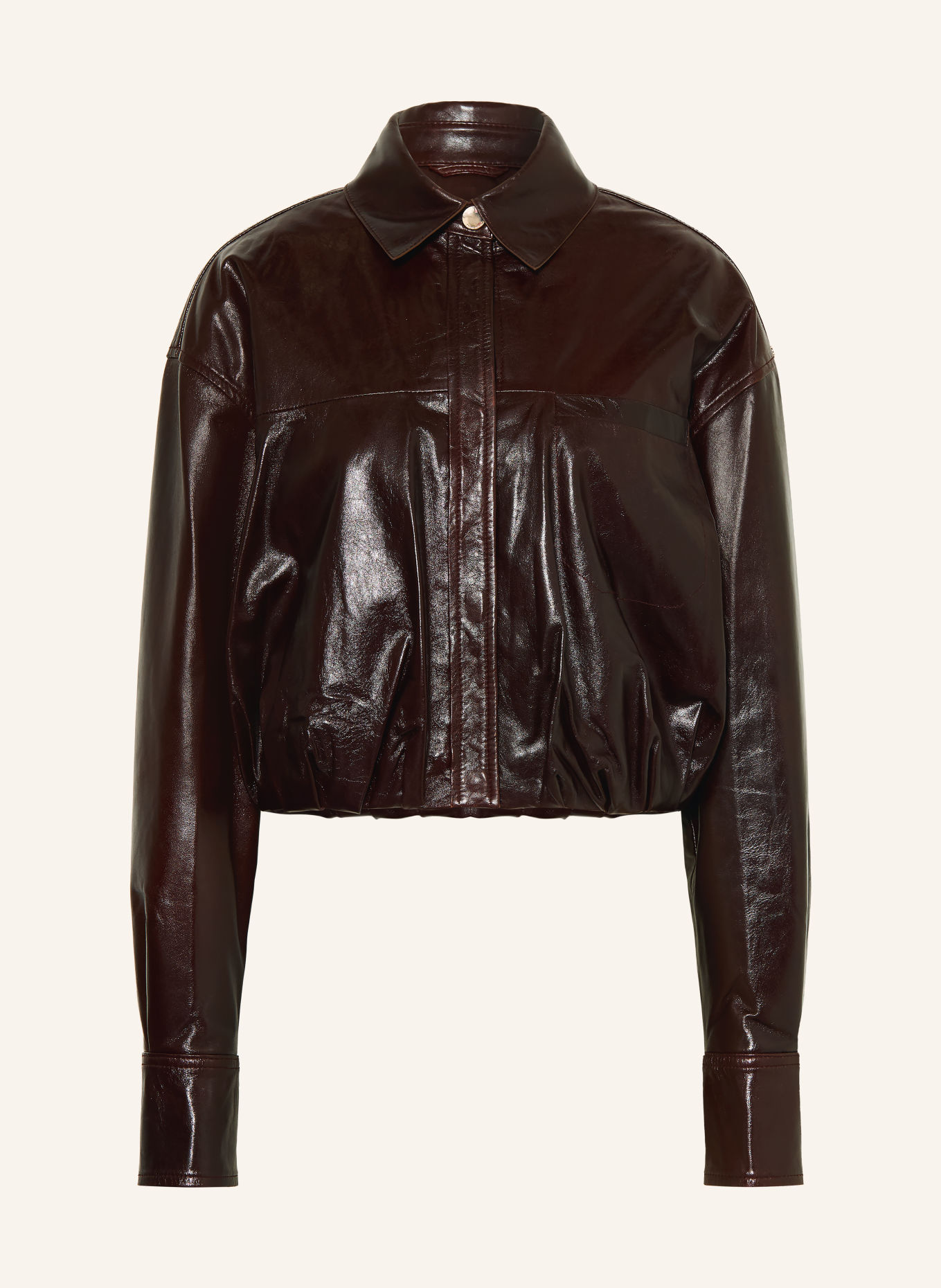 SPORTMAX Lederjacke LIUTI: DUNKELBRAUN