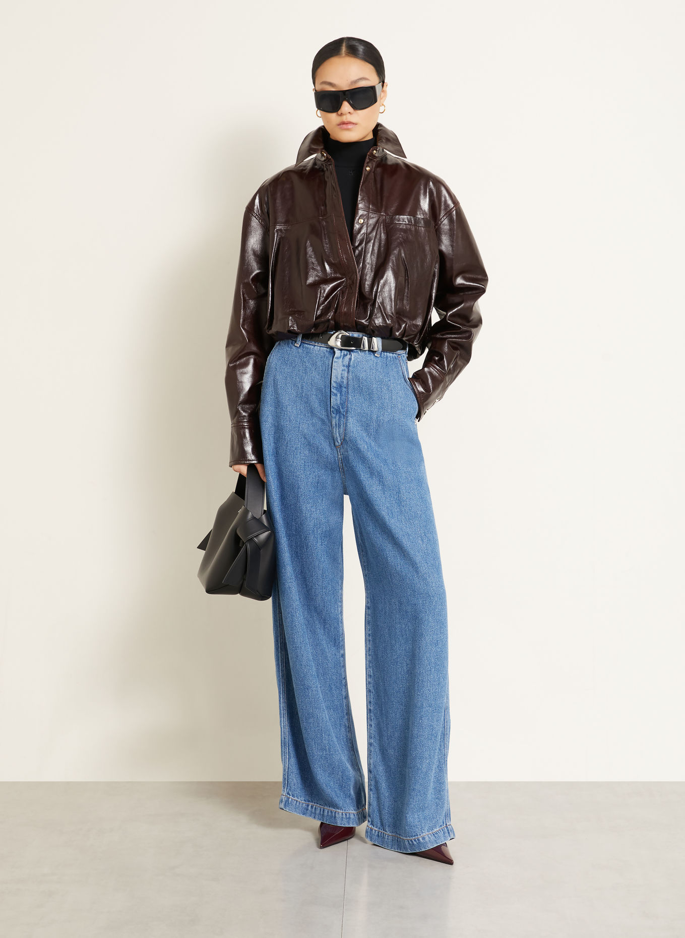 SPORTMAX Lederjacke LIUTI: DUNKELBRAUN